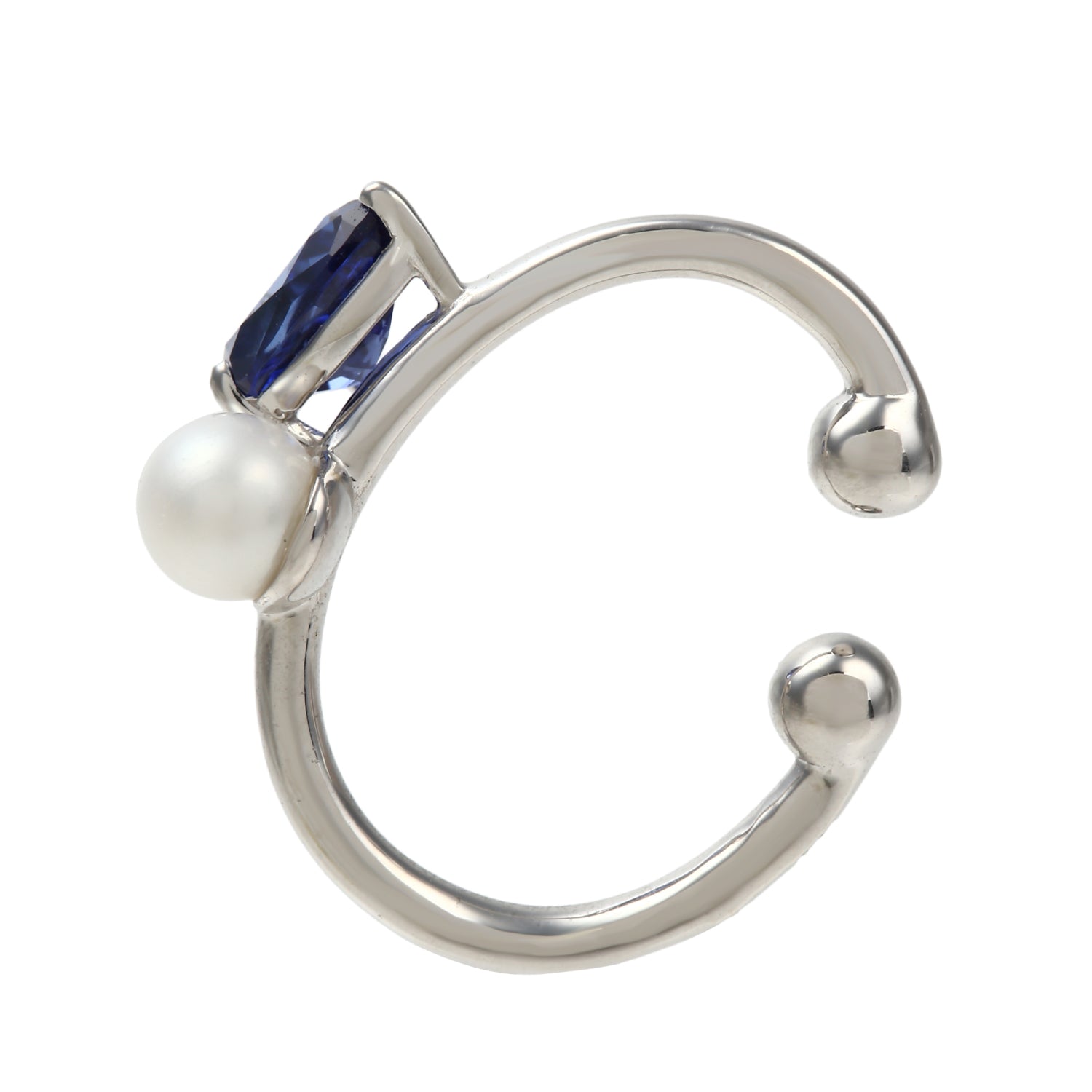 ブルーサファイア K10イヤーカフ(クレサンベール/モンプレジール/9月誕生石)《WESS4000》