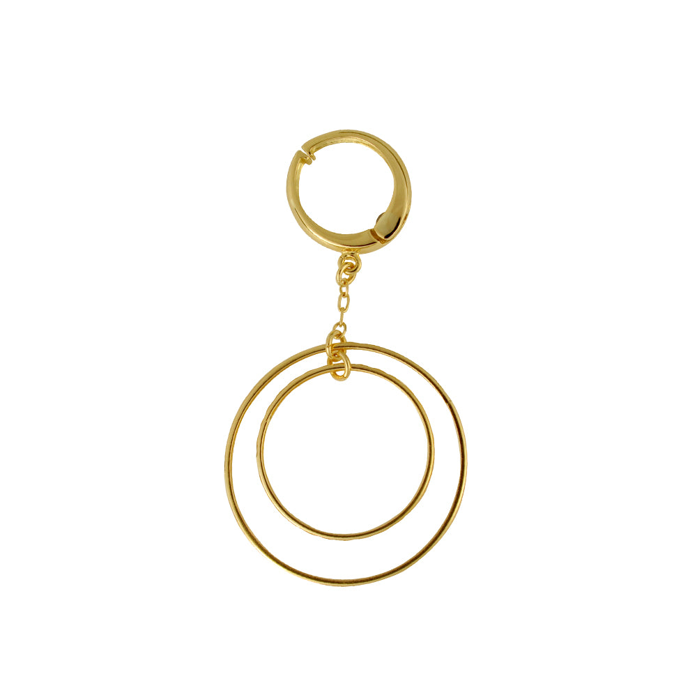 K18イヤリング(ピアリング/ベゼル/サークル)《WESY3528》