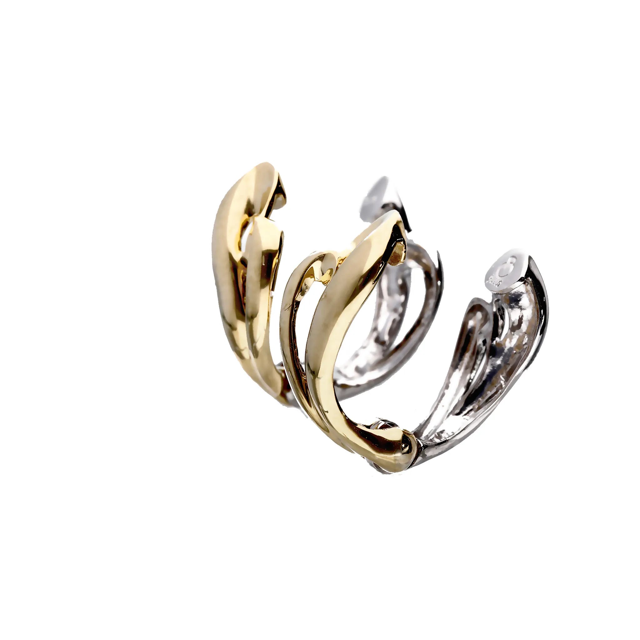 K18/プラチナイヤリング(ピアリング/リバーシブル/リーフモチーフ)《WESY4262》