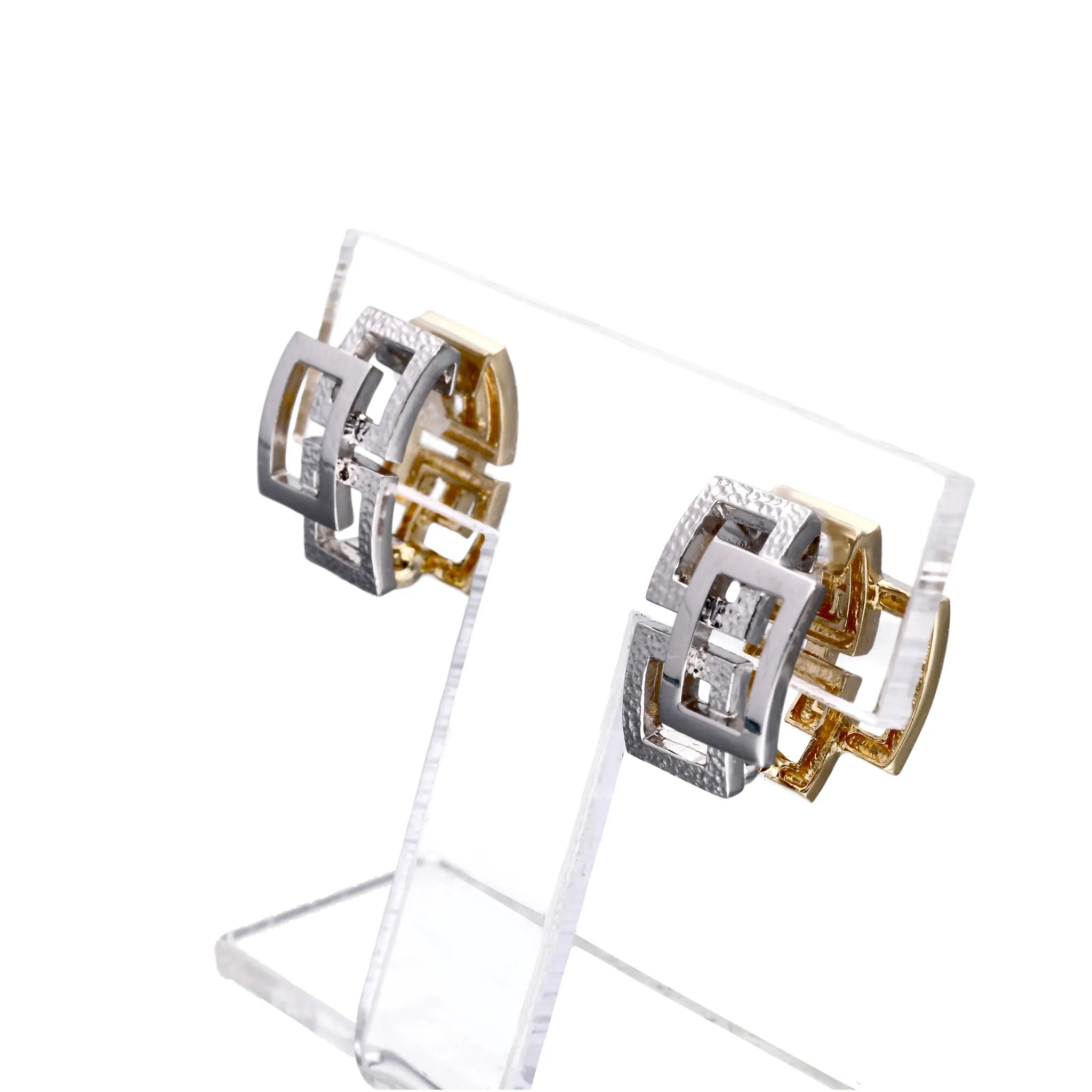 K18/プラチナイヤリング(ピアリング/リバーシブル/幾何学デザイン)《WESY4263》