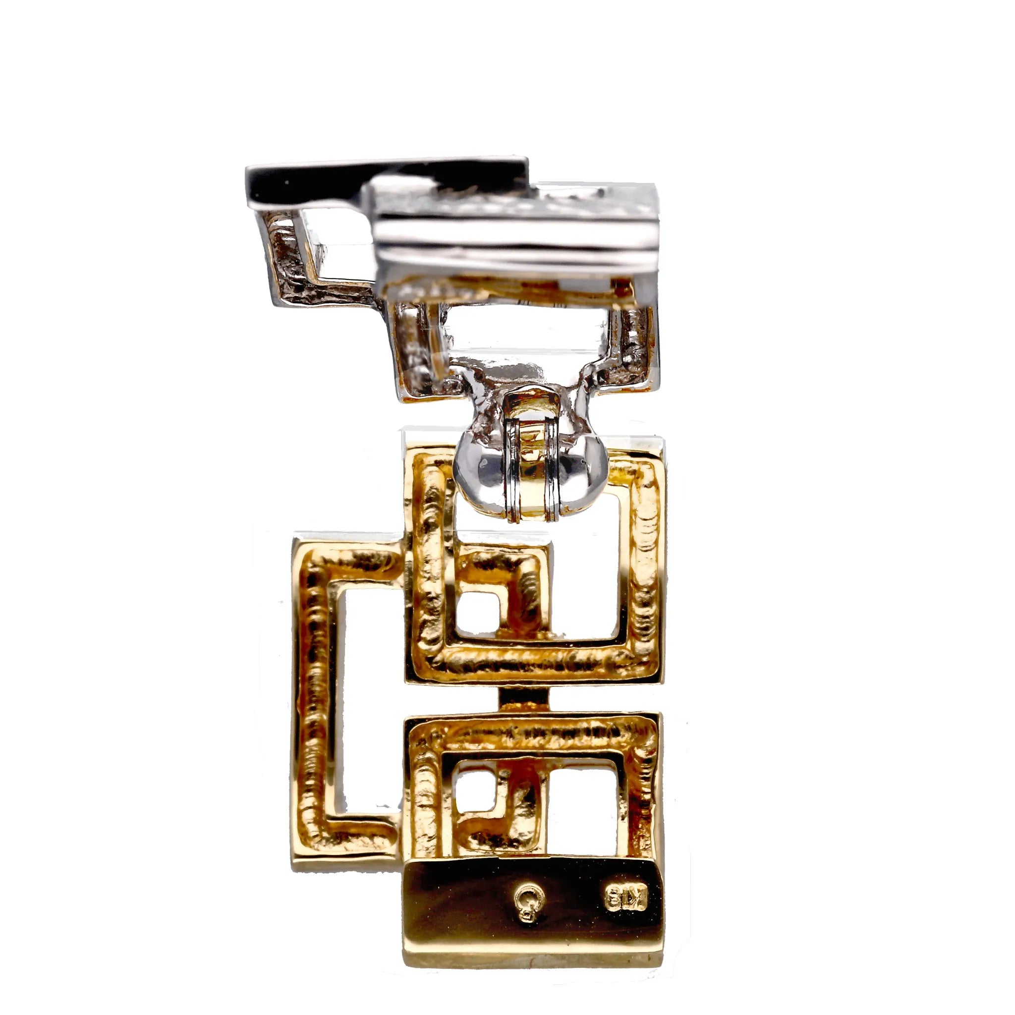 K18/プラチナイヤリング(ピアリング/リバーシブル/幾何学デザイン)《WESY4263》