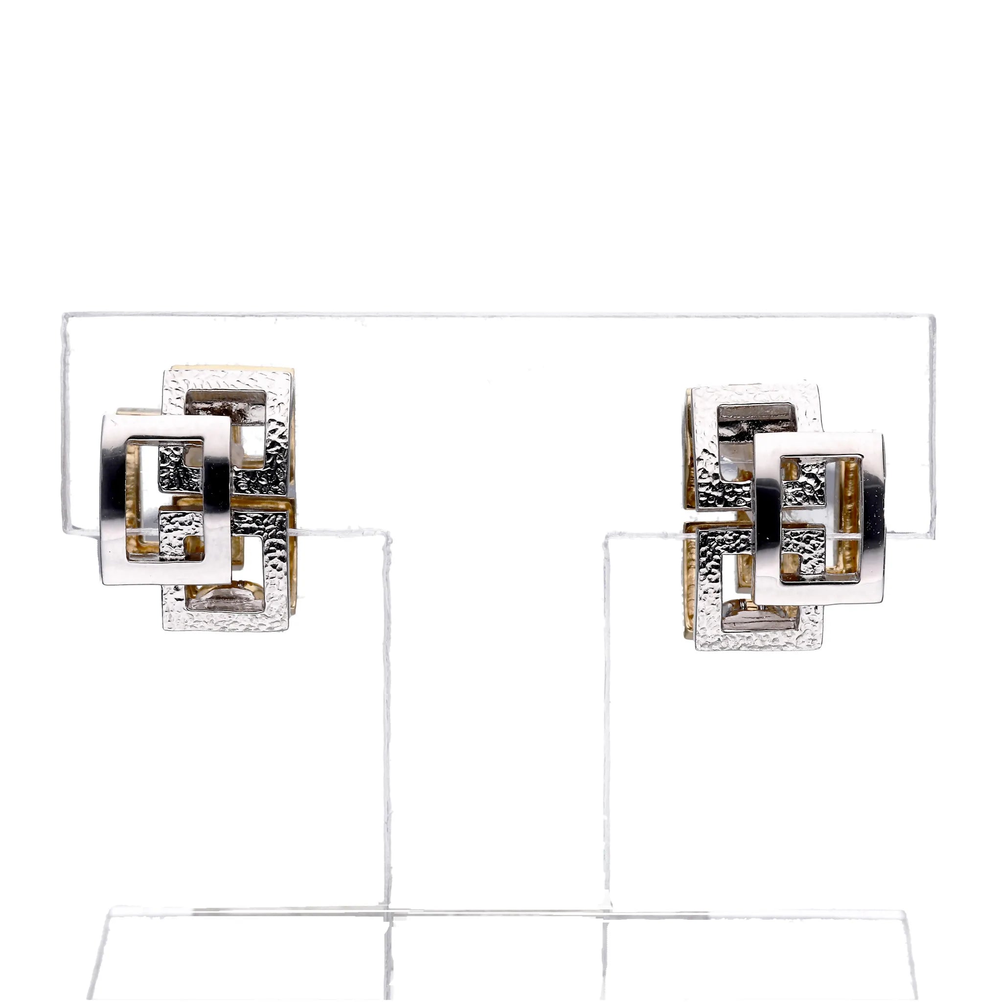 K18/プラチナイヤリング(ピアリング/リバーシブル/幾何学デザイン)《WESY4263》