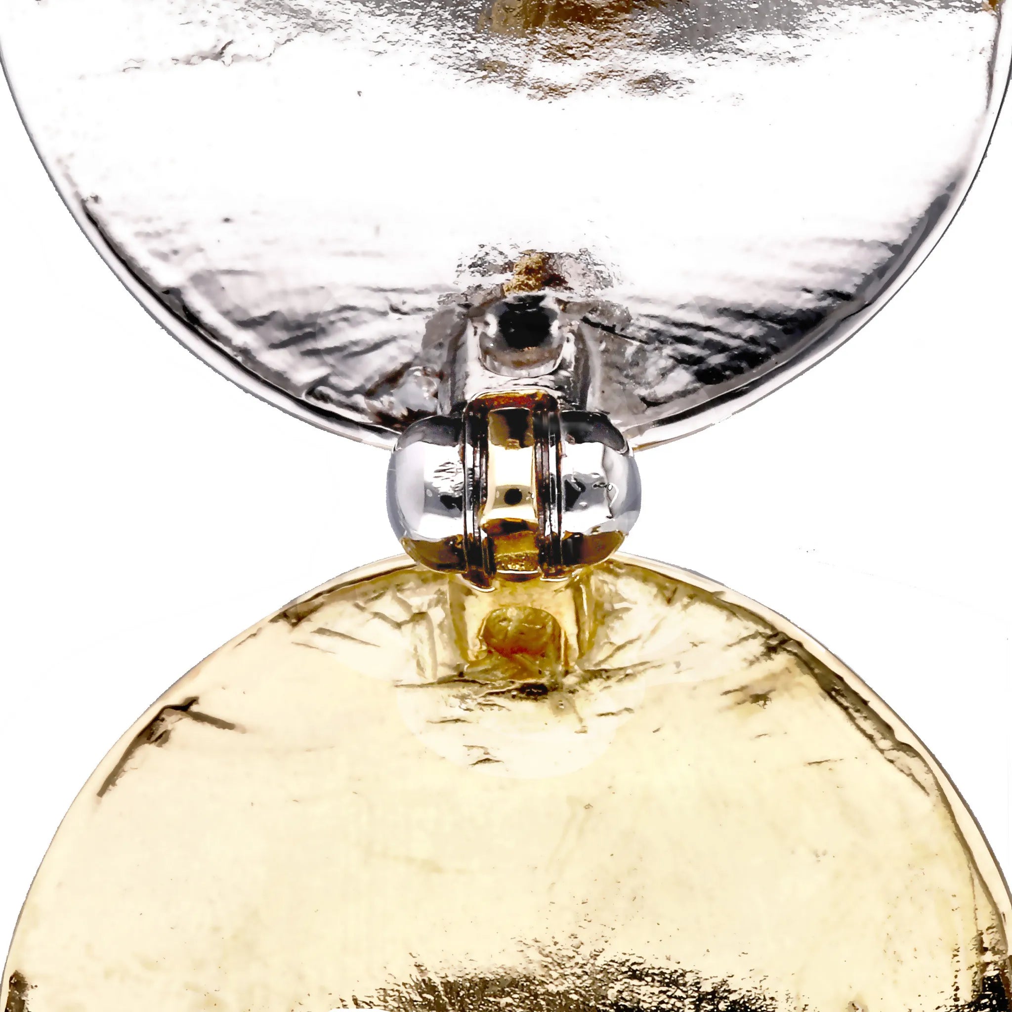 K18/プラチナイヤリング(ピアリング/リバーシブル/テクスチャー/円形)《WESY4265》