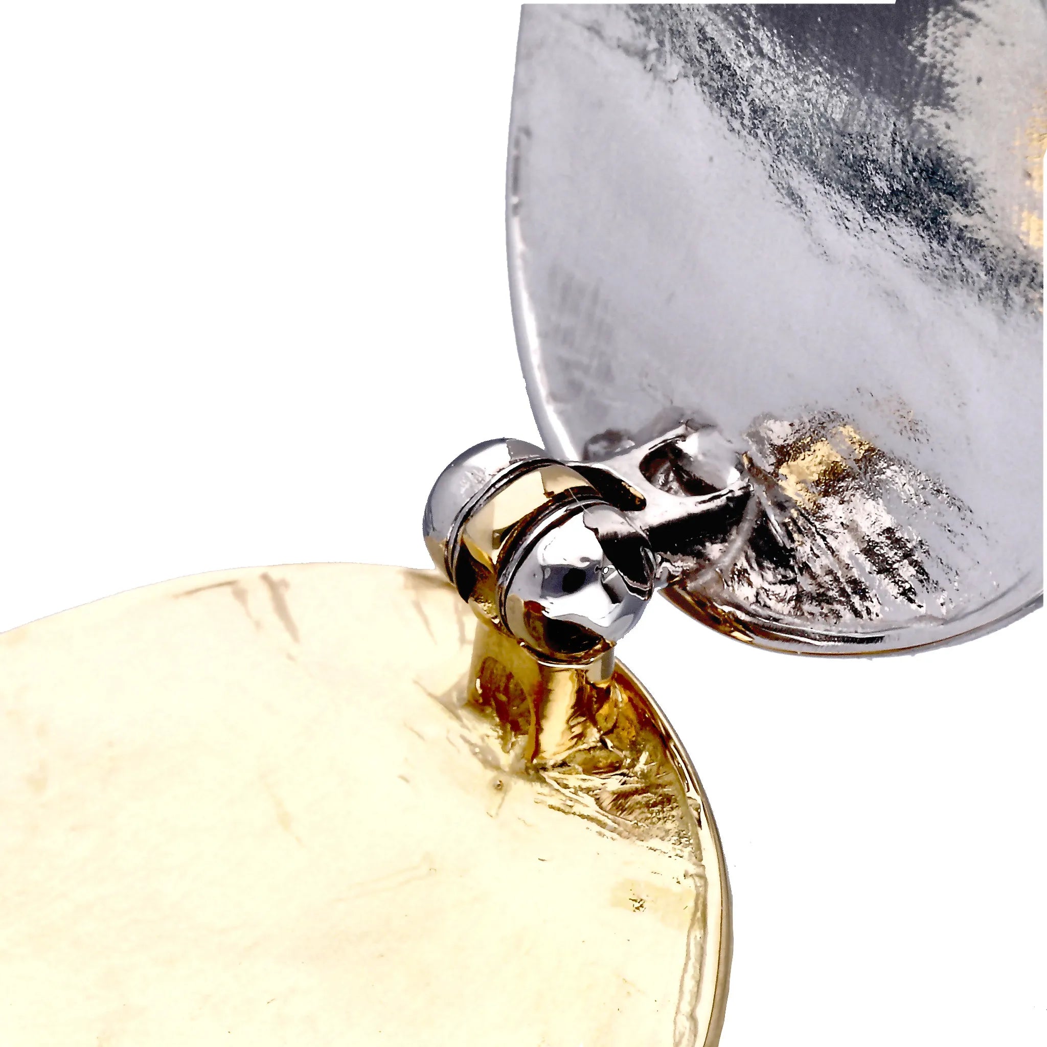 K18/プラチナイヤリング(ピアリング/リバーシブル/テクスチャー/円形)《WESY4265》