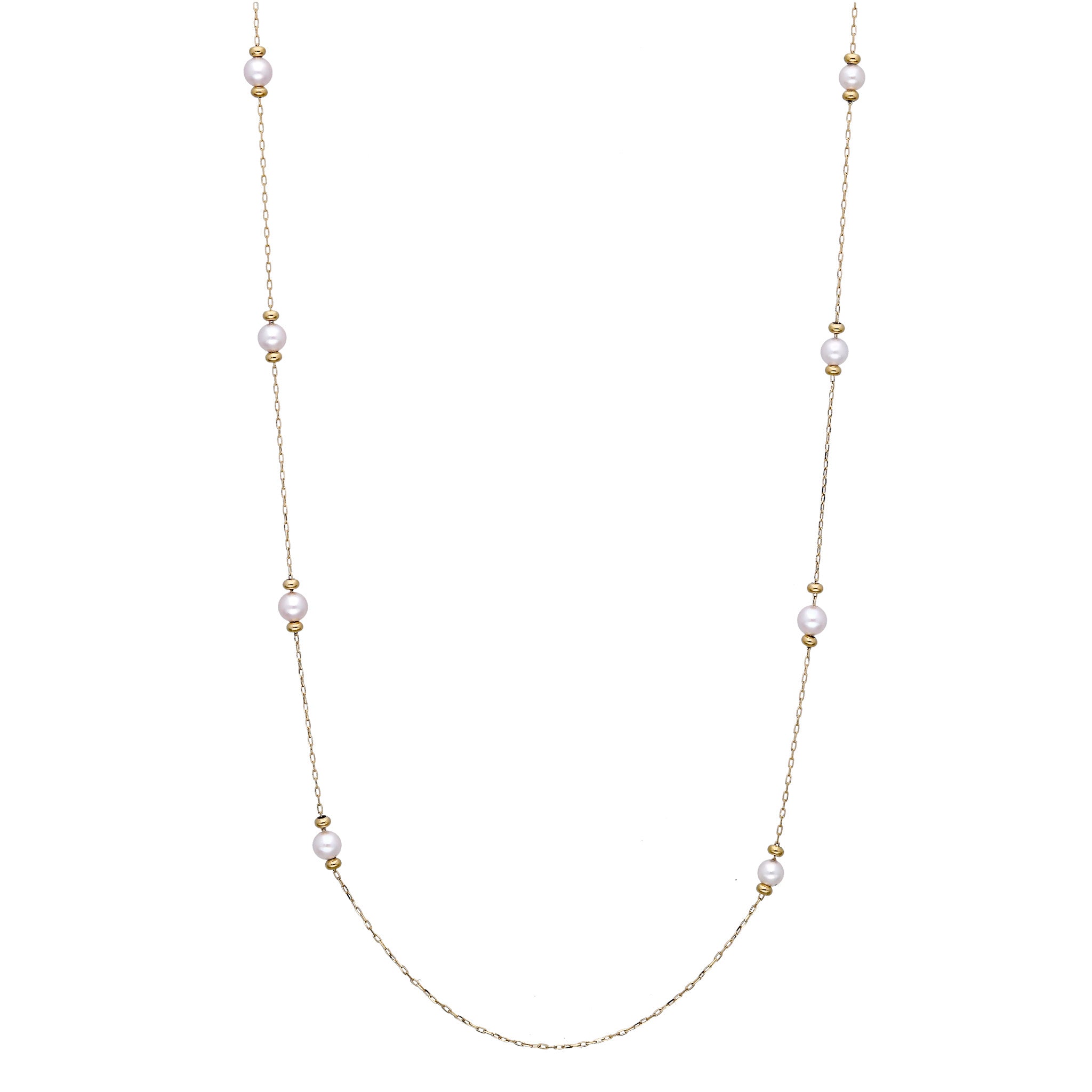 パール K18ネックレス(プチロンパール/アコヤ真珠/60㎝)《WNKQ4285》