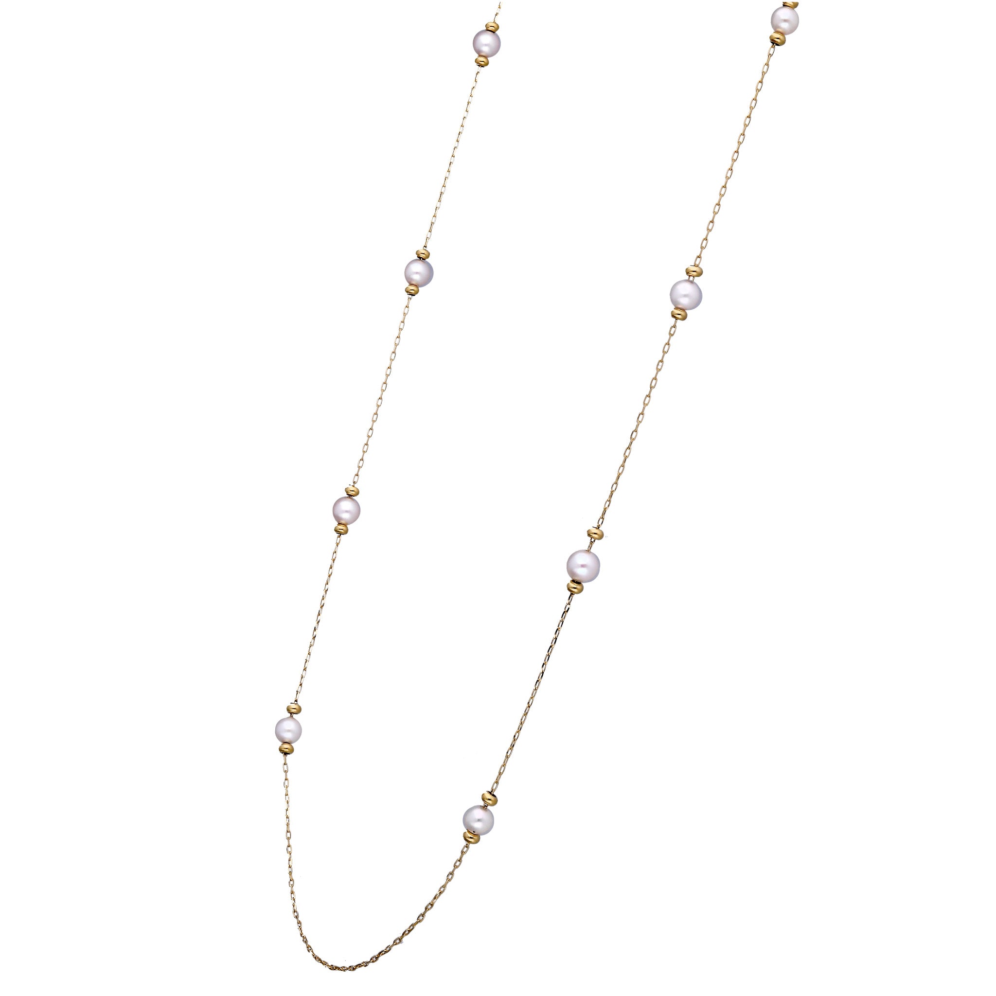 パール K18ネックレス(プチロンパール/アコヤ真珠/60㎝)《WNKQ4285》