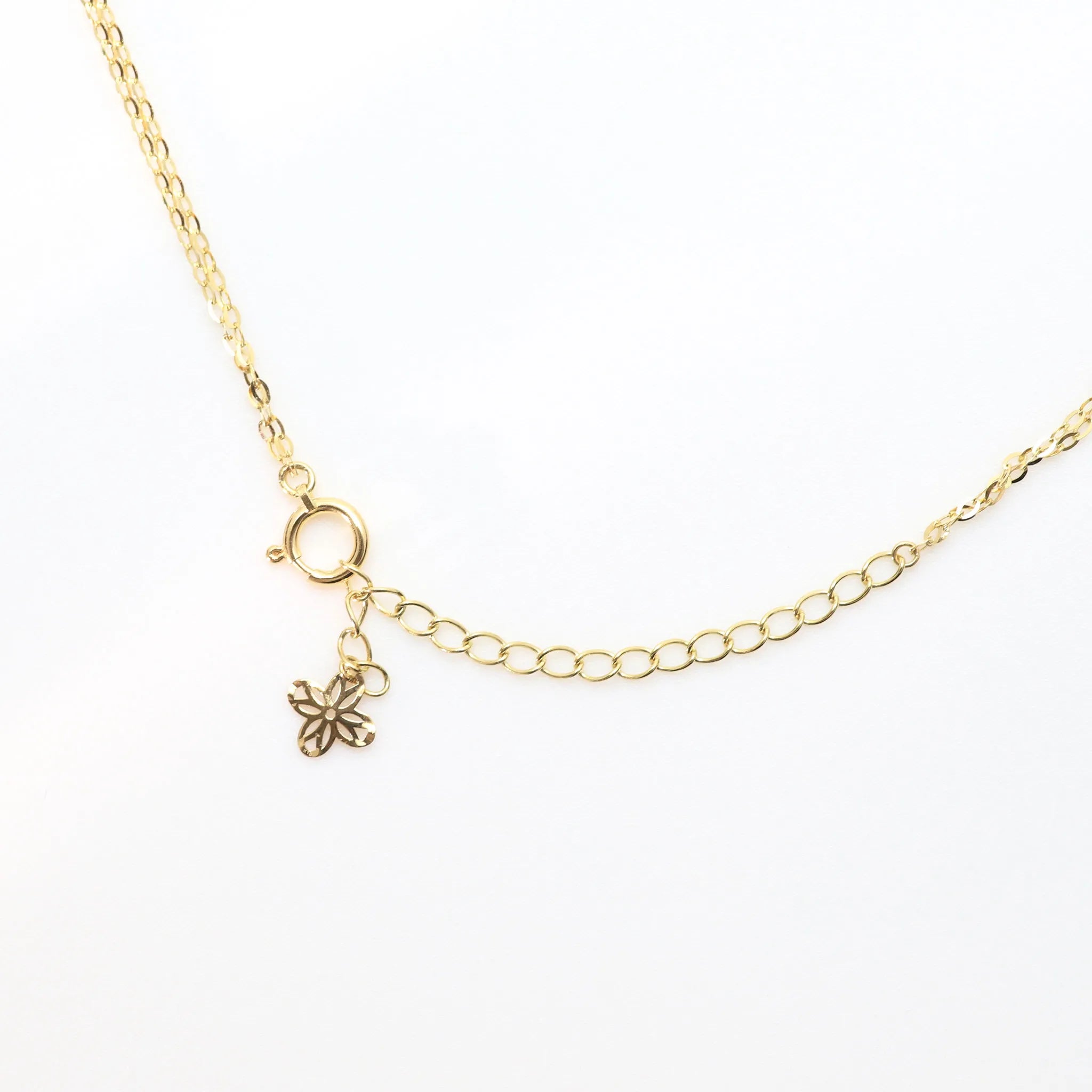 K18ネックレス(フラワーモチーフ/マルチカラー)《BNKY3027W》