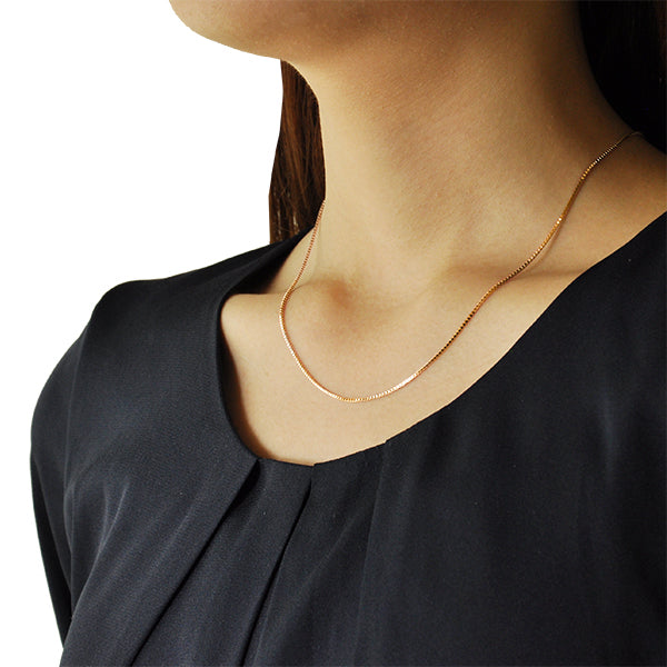 K18チェーン(ピンクゴールド/ベネチアン/幅0.8mm/45cm/フリーアジャスター)《WNKY3639》