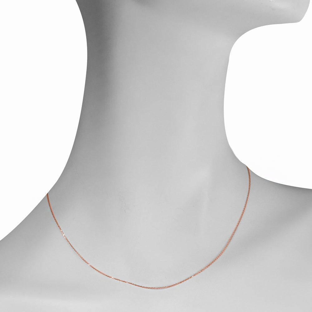 K18チェーン(ピンクゴールド/アズキ/幅0.9mm/45cm/フリーアジャスター)《WNKY3647》