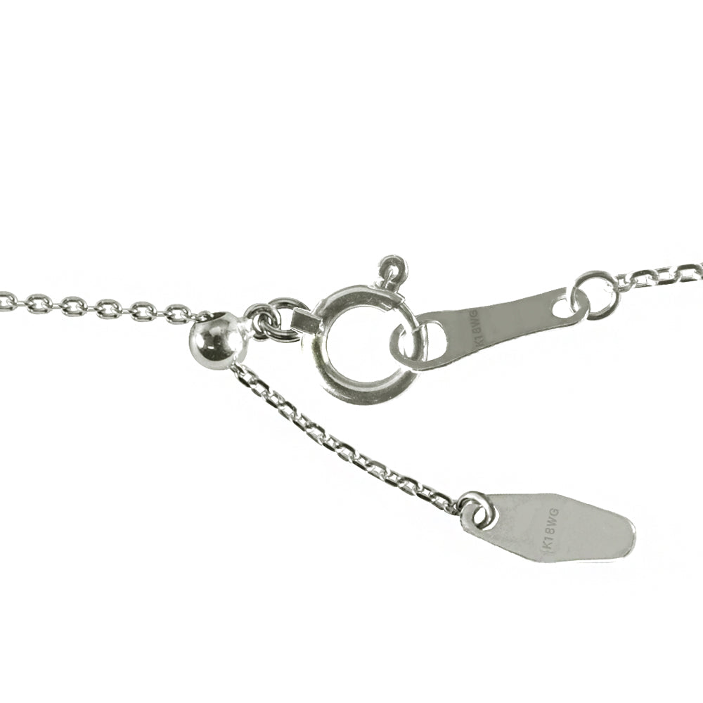 K18チェーン(ホワイトゴールド/アズキ/幅0.9mm/45cm/フリーアジャスター)《WNKY3648》