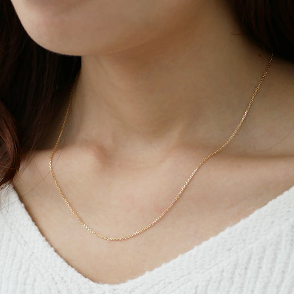 K18チェーン(イエローゴールド/アズキ/幅1.0mm/45cm/フリーアジャスター)《WNKY3650》