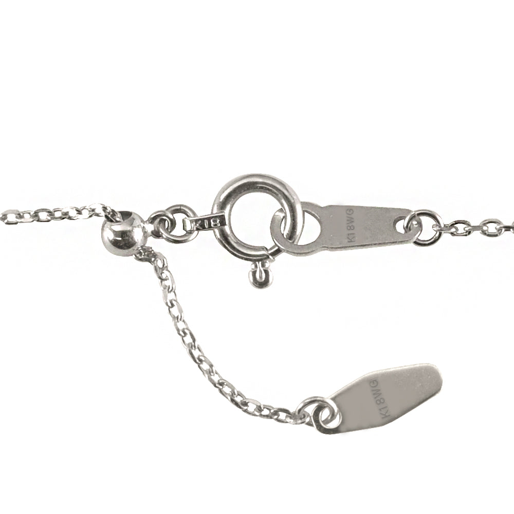 K18チェーン(ホワイトゴールド/アズキ/幅1.0mm/45cm/フリーアジャスター)《WNKY3652》