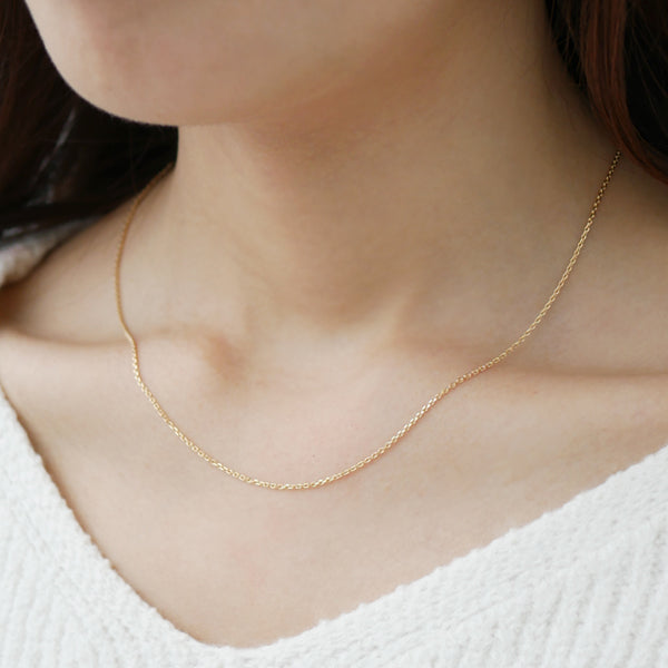 K18チェーン(イエローゴールド/アズキ/幅1.1mm/45cm/フリーアジャスター)《WNKY3654》