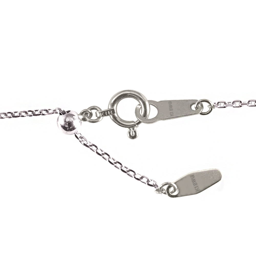 K18チェーン(ホワイトゴールド/アズキ/幅1.1mm/45cm/フリーアジャスター)《WNKY3656》