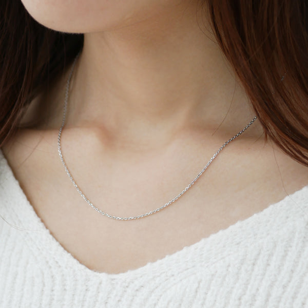 K18チェーン(ホワイトゴールド/アズキ/幅1.1mm/45cm/フリーアジャスター)《WNKY3656》