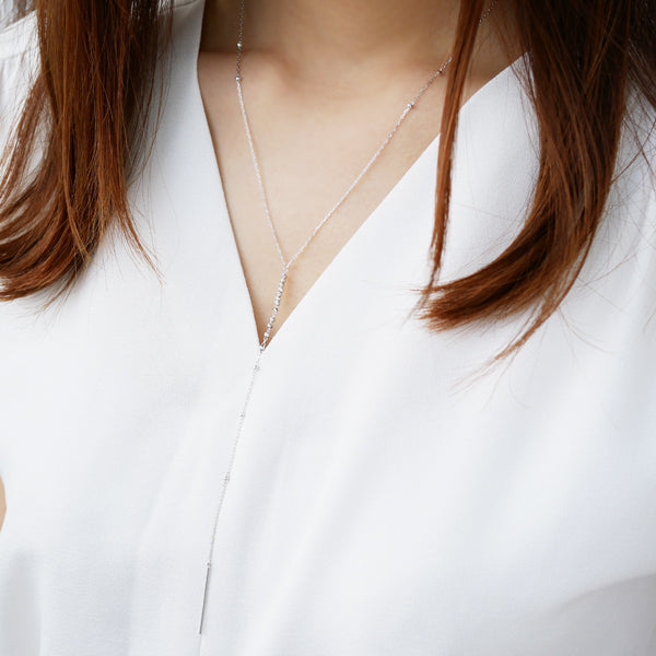 PTネックレス(Yライン/カットボール/アズキチェーン)《WNKY3661》