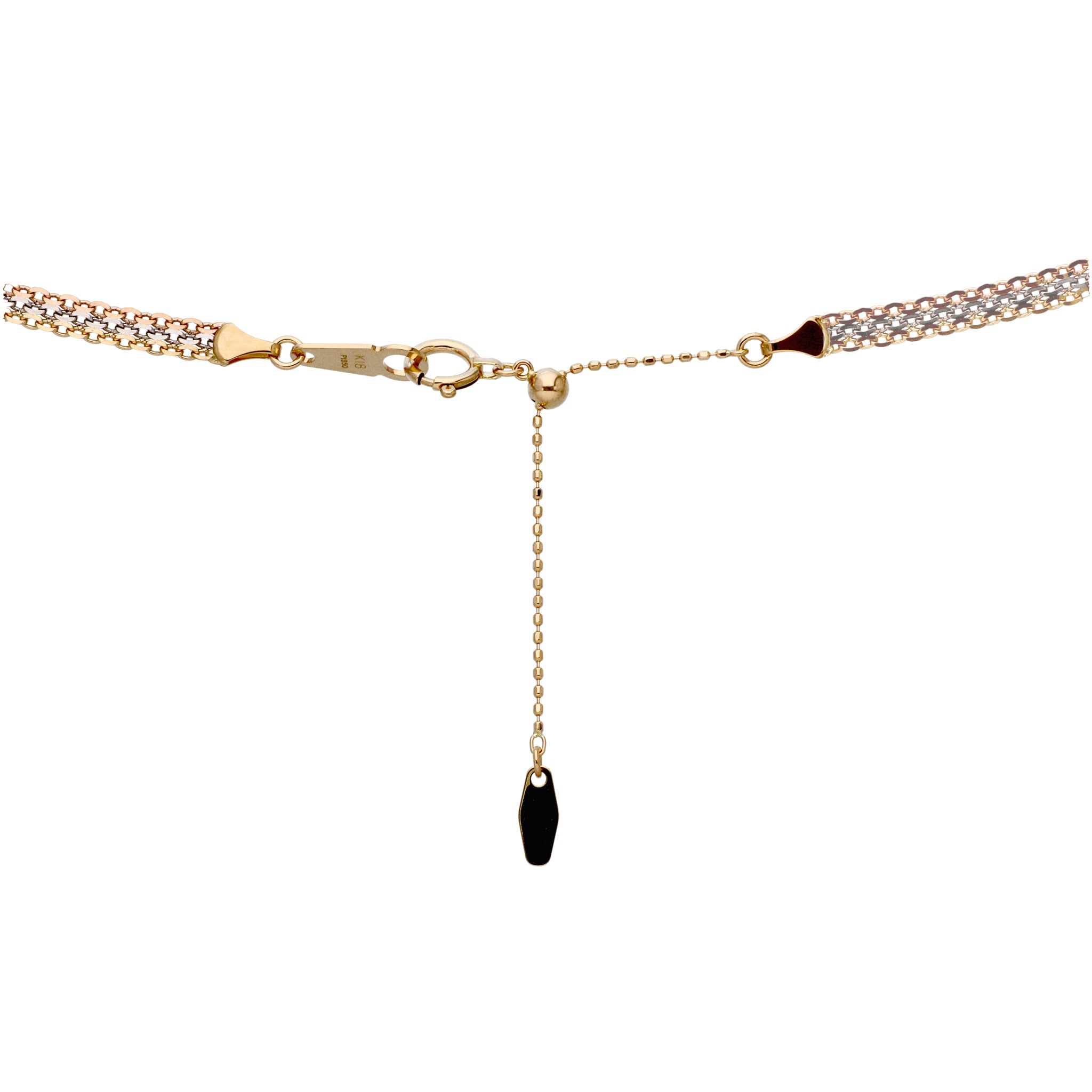 マルチカラーネックレス(アズキビスマルク/幅3.0mm)《WNKY4177》