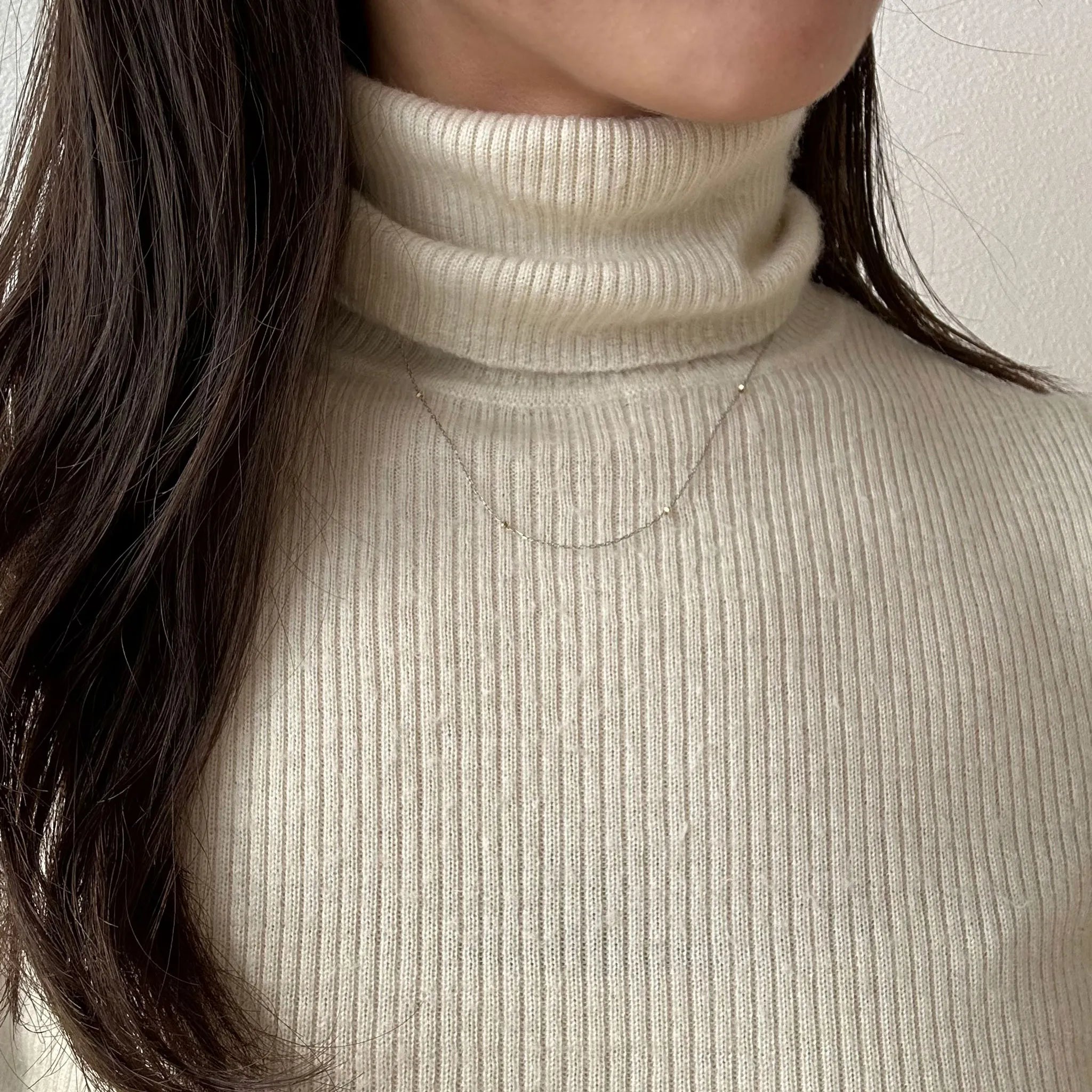 プラチナネックレス(K18YGカットパーツ/45cm)《WNKY4268》