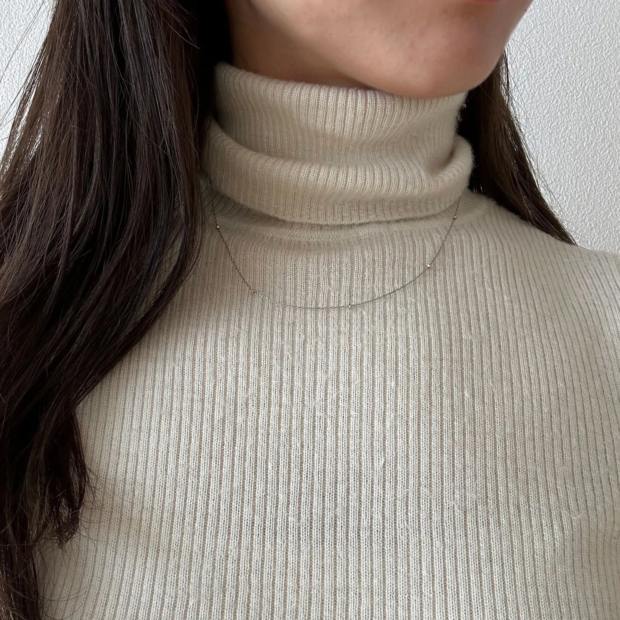 プラチナネックレス(K18PGカットパーツ/45cm)《WNKY4269》