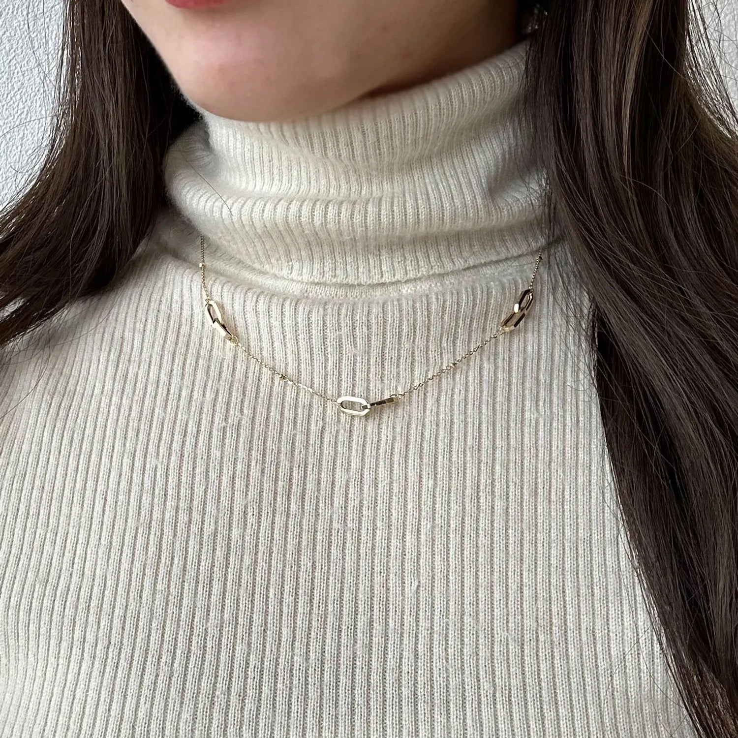 K18ネックレス(ホロ―フィガロアズキ/K18イエローゴールド/45cm)《WNKY4270》