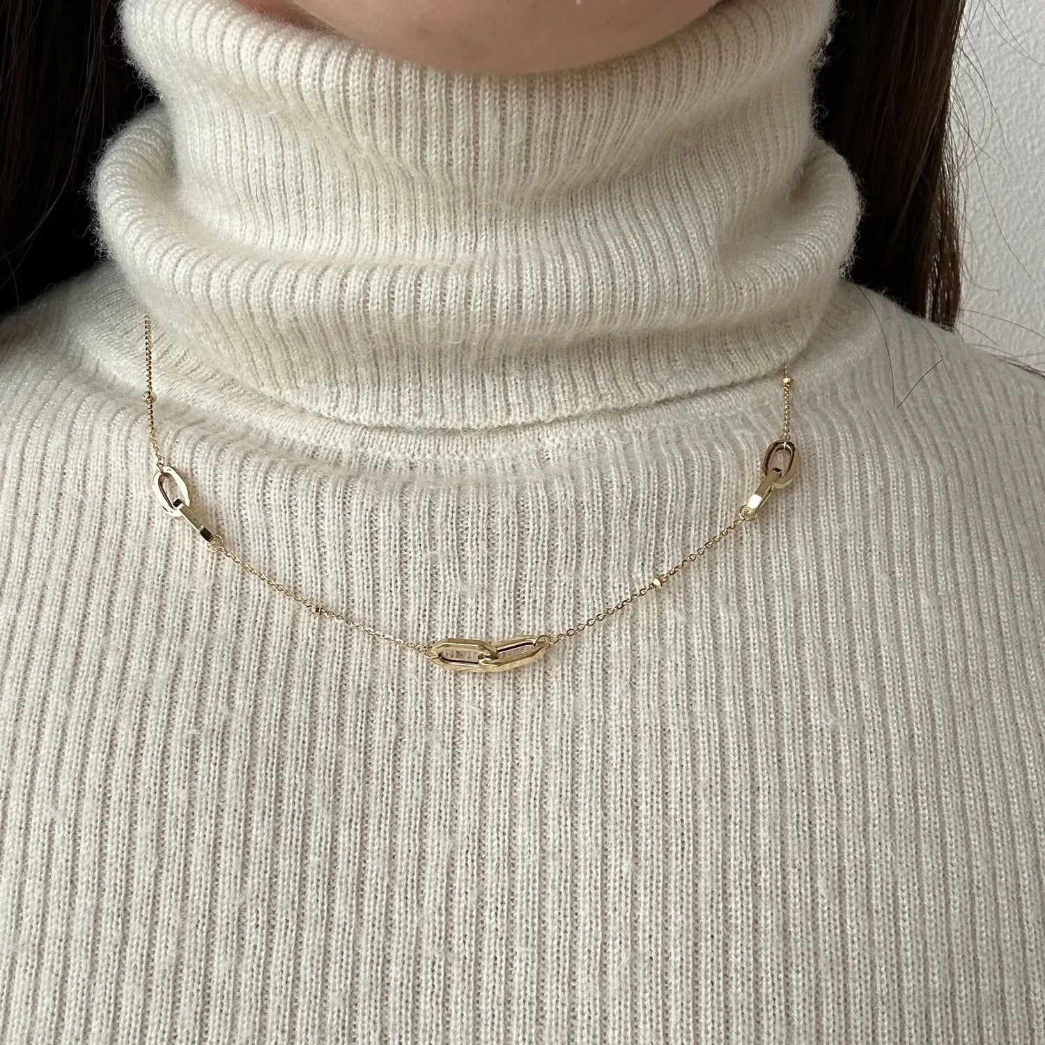 K18ネックレス(ホロ―フィガロアズキ/K18イエローゴールド/45cm)《WNKY4270》