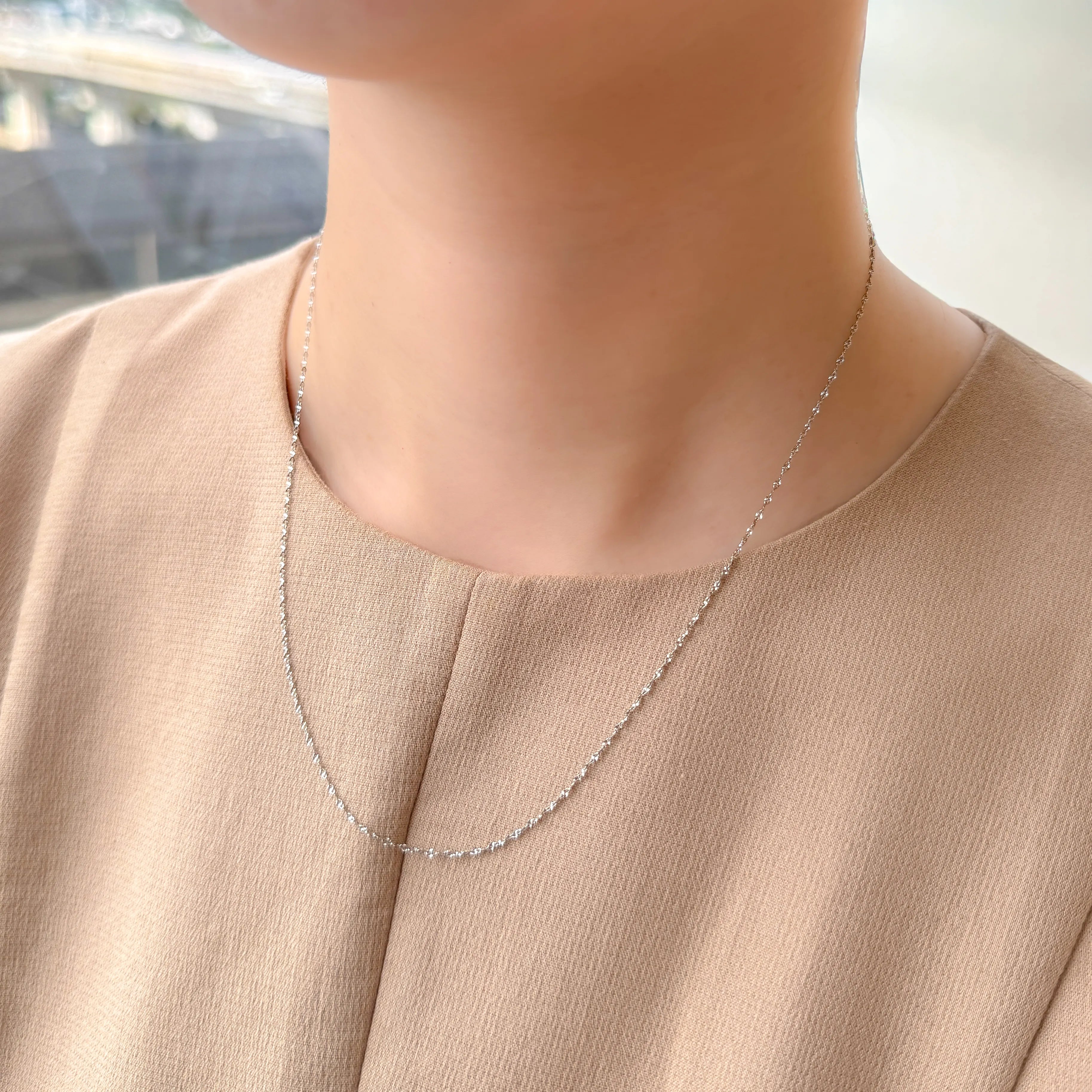 プラチナネックレス(モーグルチェーン/45㎝/幅1.0mm)《WNKY4287》