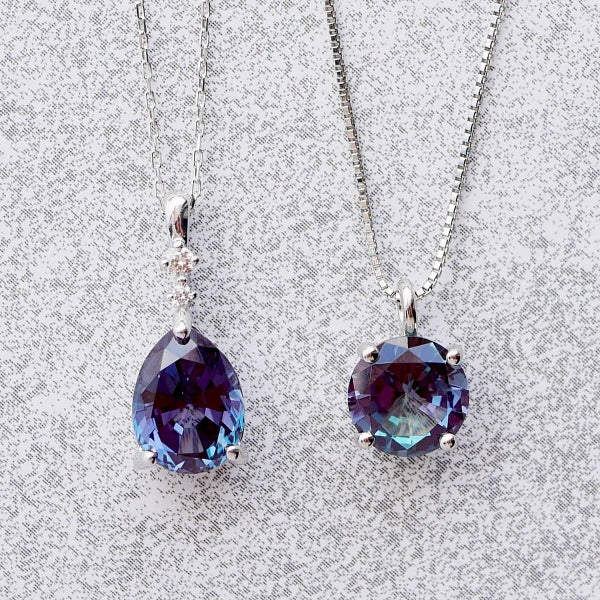 アレキサンドライト プラチナネックレス(クレサンベール/1カラットUP/ラウンドブリリアント/6月誕生石)《WPDA2580》