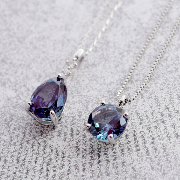 アレキサンドライト プラチナネックレス(クレサンベール/1カラットUP/ラウンドブリリアント/6月誕生石)《WPDA2580》