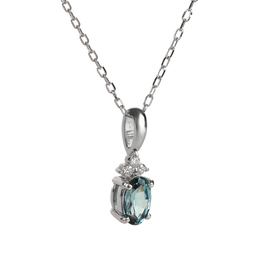 アレキサンドライト/ダイヤモンドプラチナネックレス(クレサンベール/6月誕生石)《WPDA4103》