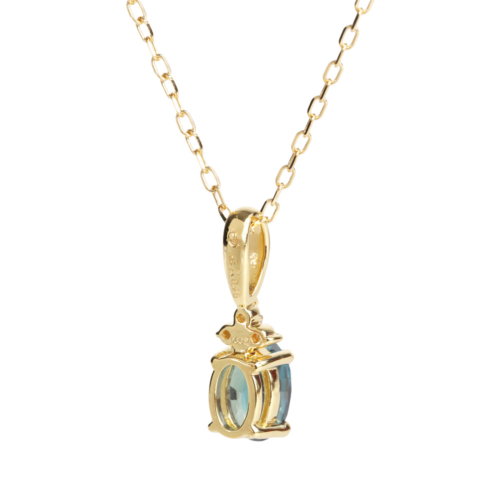 アレキサンドライト/ダイヤモンドK18ネックレス(クレサンベール/6月誕生石)