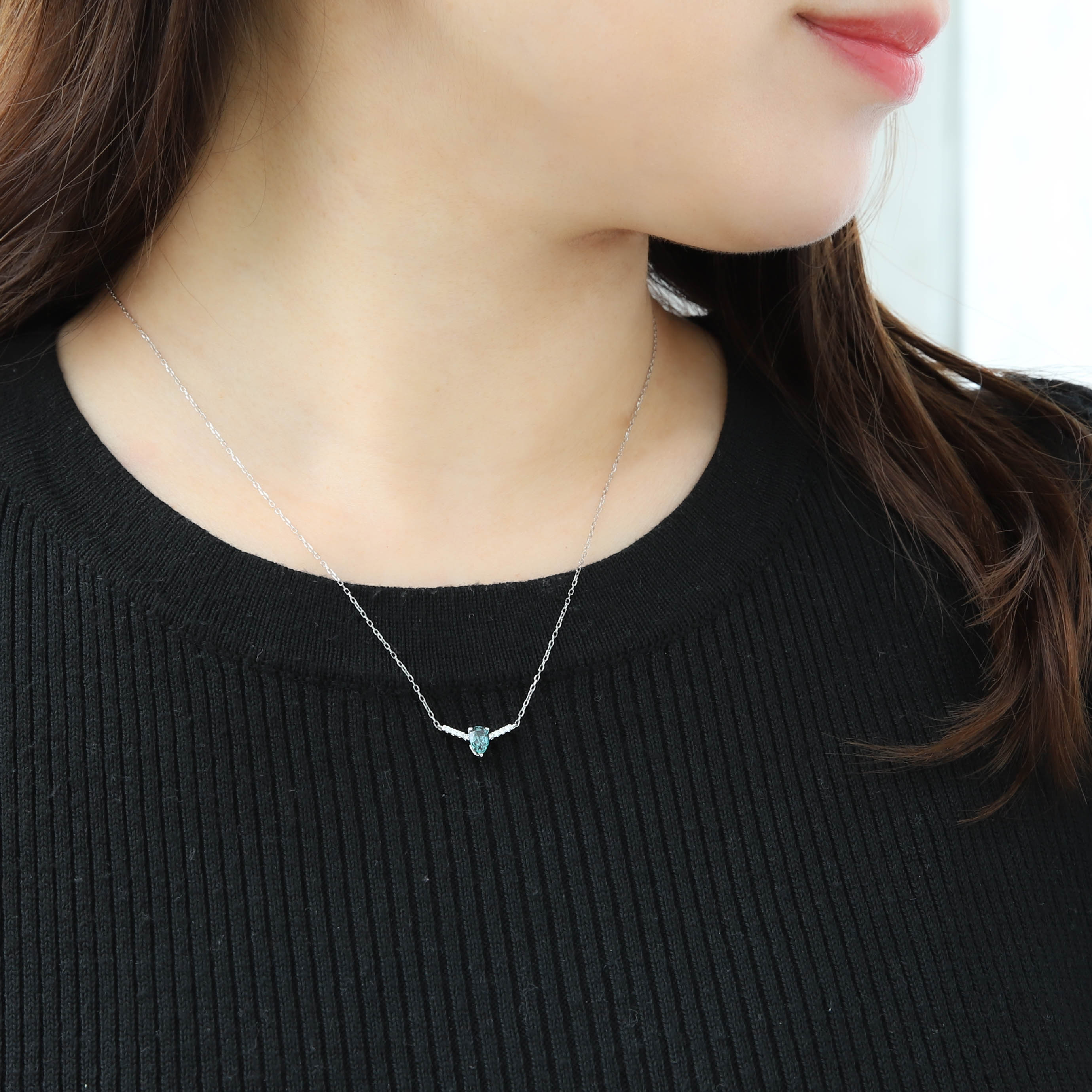 アレキサンドライト/ダイヤモンドプラチナネックレス(クレサンベール/6月誕生石)≪WPDA4105≫