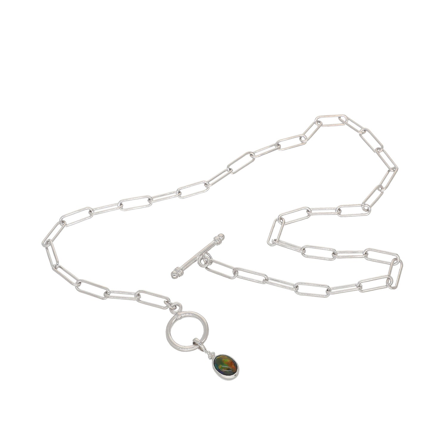 ブラックオパール SVネックレス(クレサンベール/モンプレジール/10月誕生石)《WPDB4211》