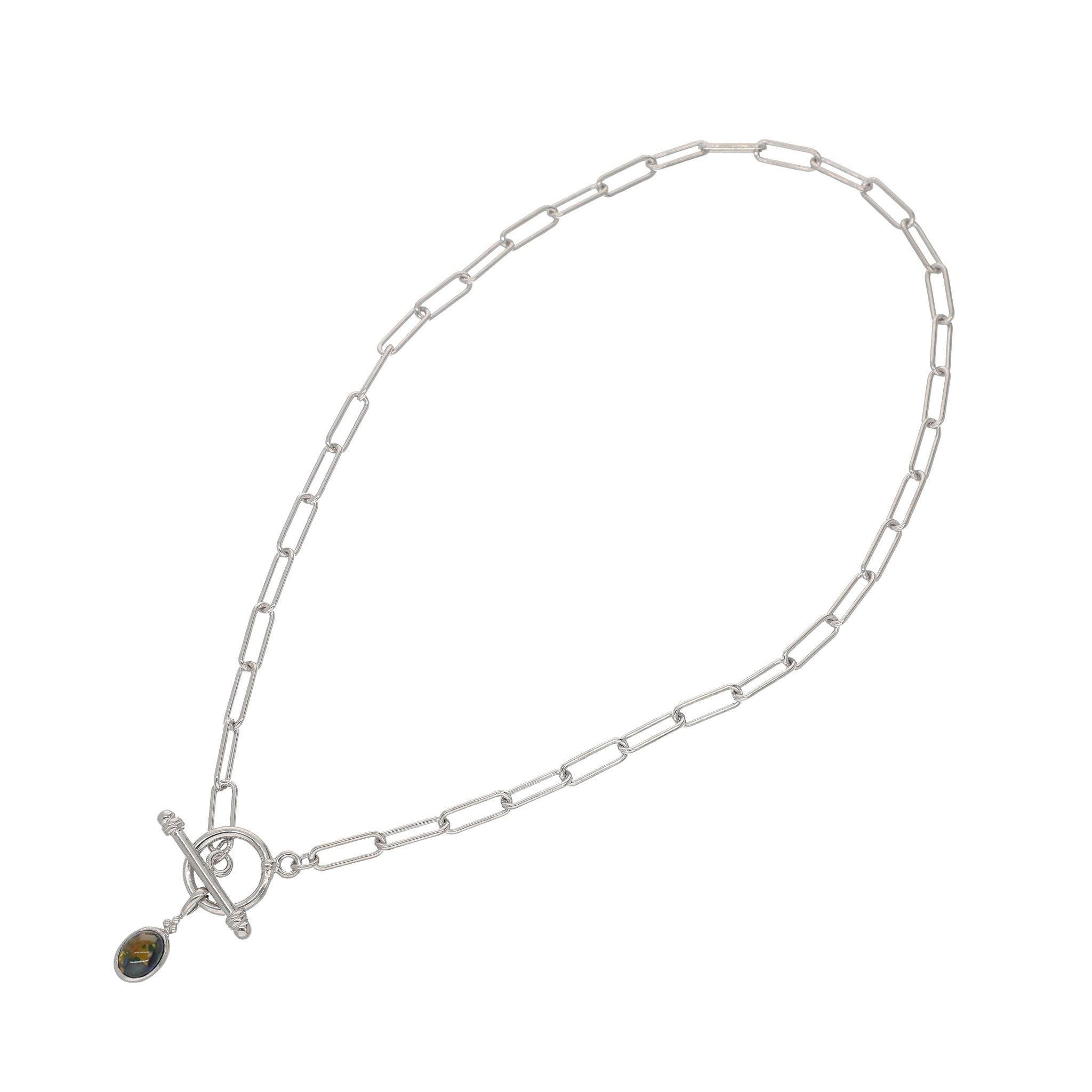 ブラックオパール SVネックレス(クレサンベール/モンプレジール/10月誕生石)《WPDB4211》