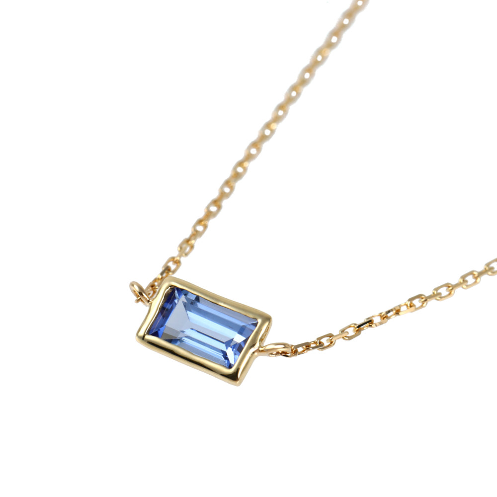 ライトブルーサファイア K18ネックレス(クレサンベール/バケット/モンプレジール/スキンジュエリー/9月誕生石)《WPDC4046》