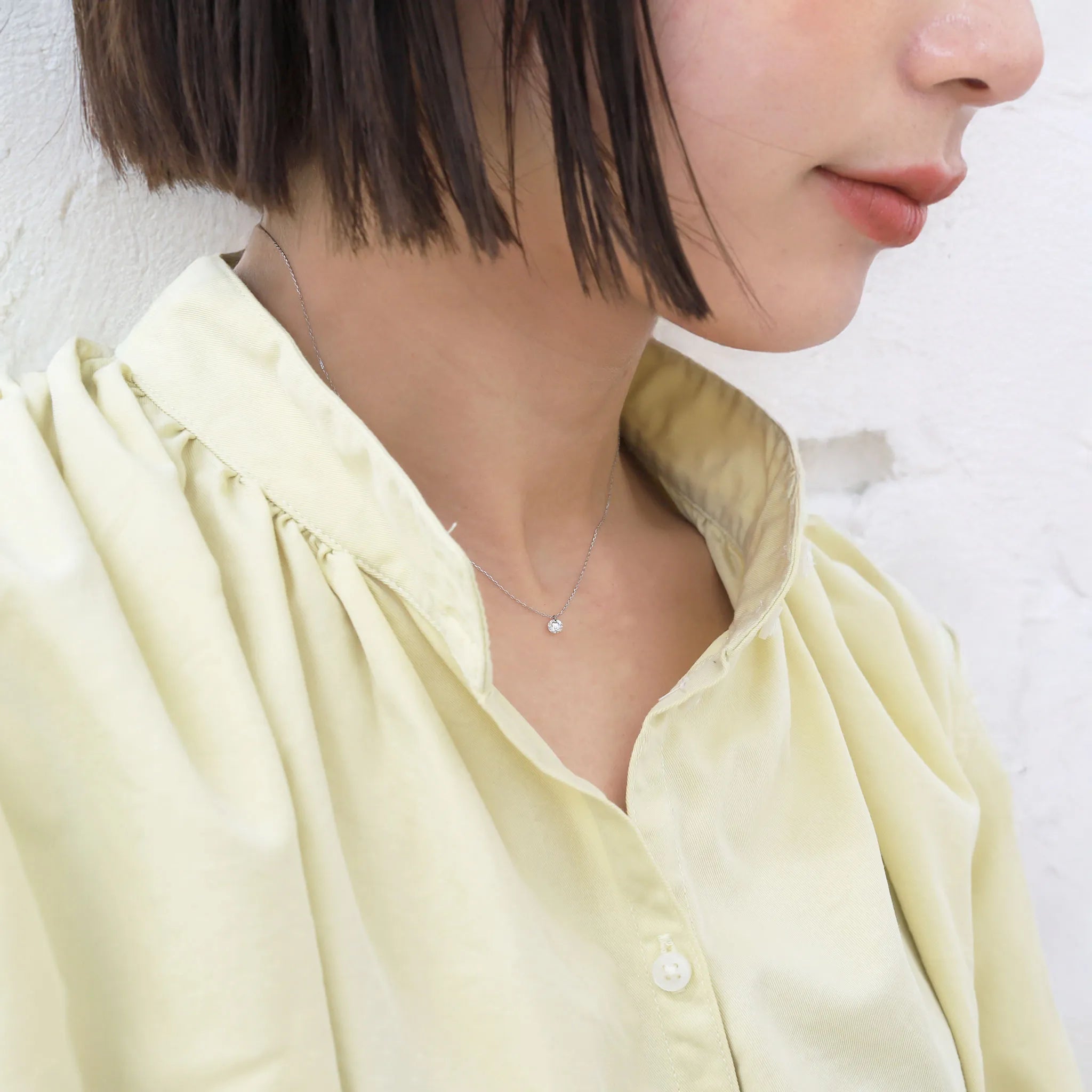 ダイヤモンド プラチナネックレス(0.15カラット/レーザーホール/4月誕生石)《WPDD2673》