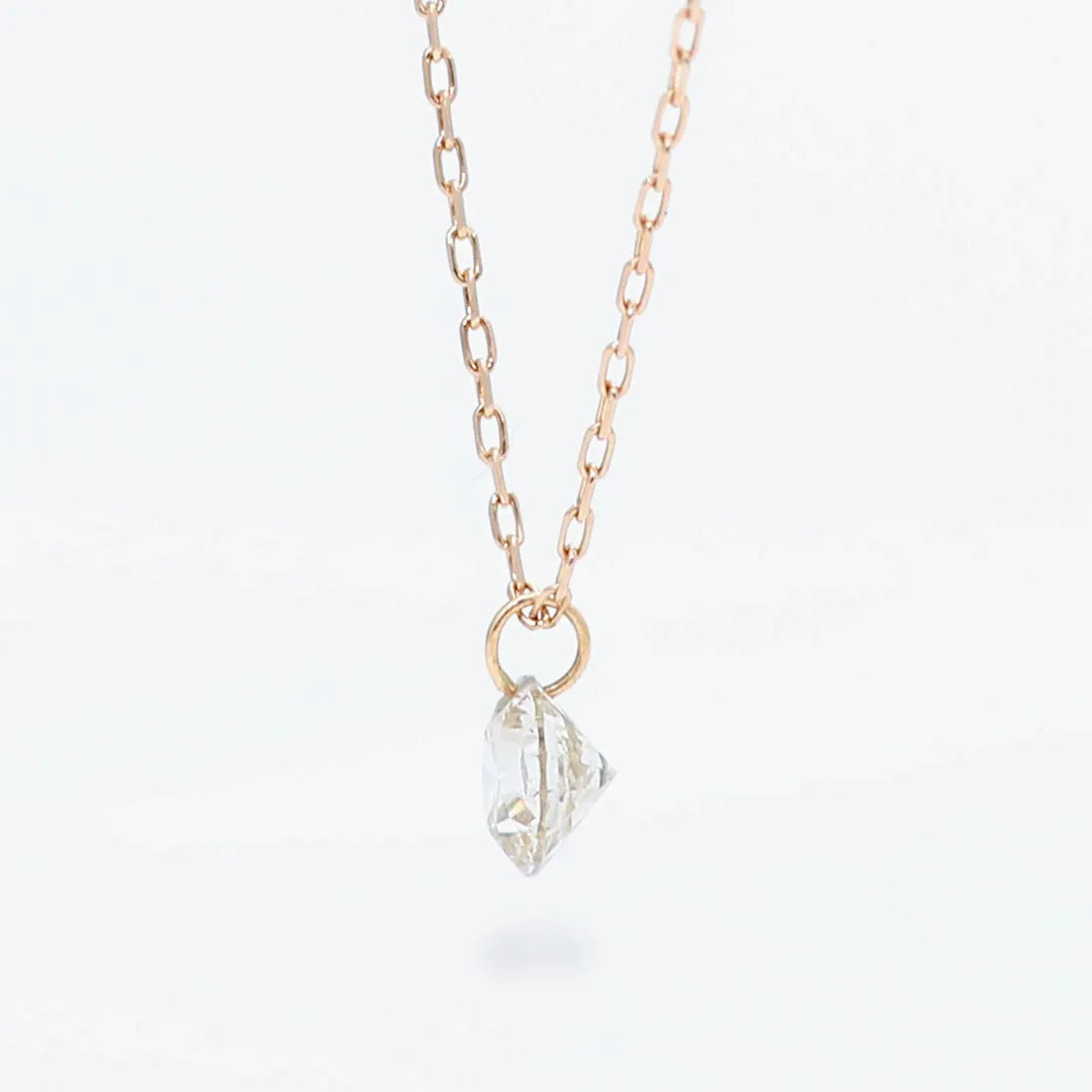 ダイヤモンド K18ネックレス(0.15カラット/一粒/レーザーホール/4月誕生石)《WPDD2675》