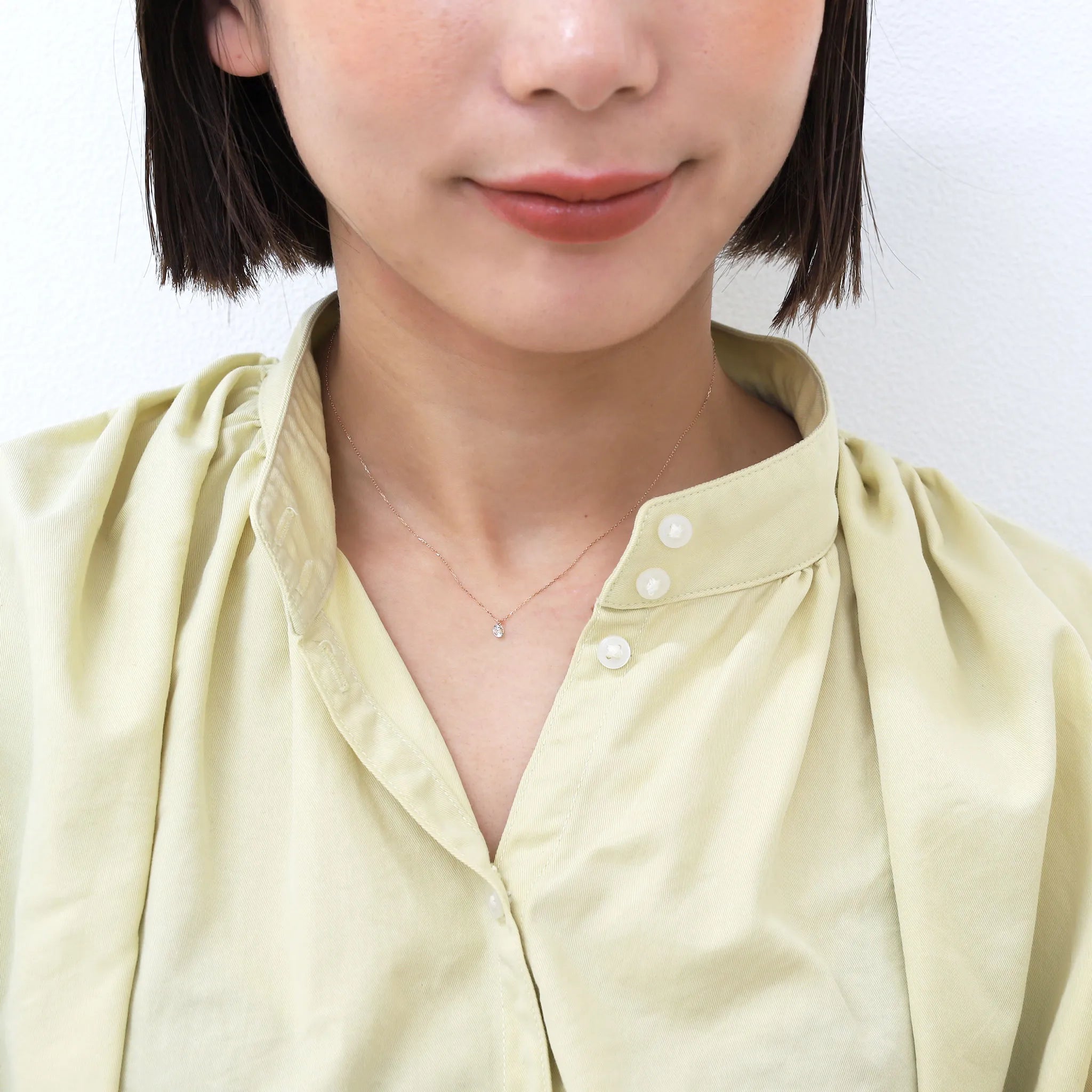 ダイヤモンド K18ネックレス(0.15カラット/一粒/レーザーホール/4月誕生石)《WPDD2675》