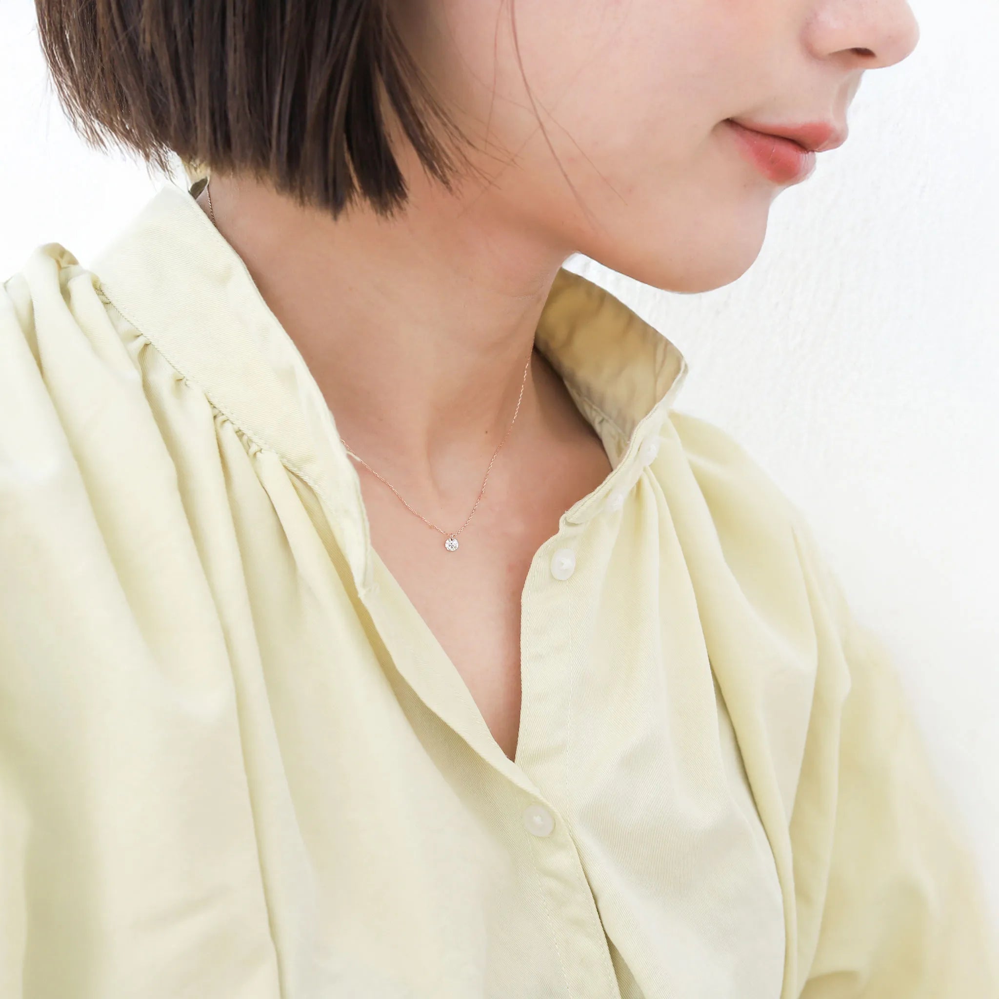 ダイヤモンド K18ネックレス(0.15カラット/一粒/レーザーホール/4月誕生石)《WPDD2675》