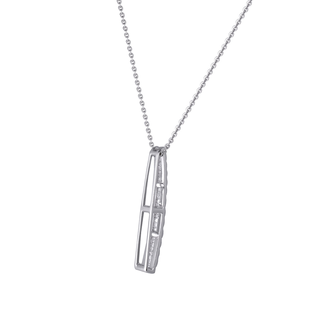 ダイヤモンド プラチナネックレス(計0.15カラット/テーパーバケット/ライン/ベゼル/4月誕生石)《WPDD3505》