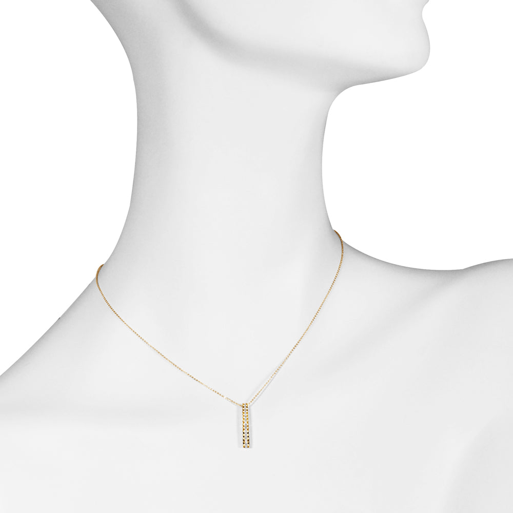 ダイヤモンド K18ネックレス(計0.15カラット/テーパーバケット/ライン/ベゼル/4月誕生石)《WPDD3506》