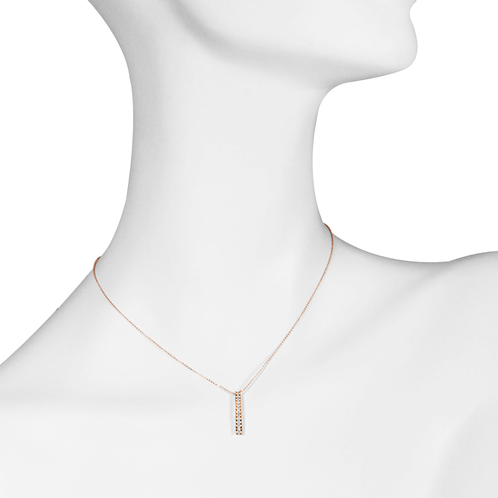 ダイヤモンド K18ネックレス(計0.15カラット/テーパーバケット/ライン/ベゼル/4月誕生石)《WPDD3507》