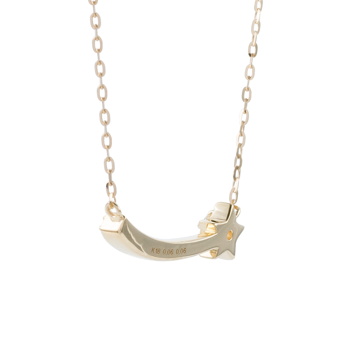 ダイヤモンド K18ネックレス(計0.12カラット/スターモチーフ/シューティングスター/ブリリアントタイム/4月誕生石)《WPDD4142》