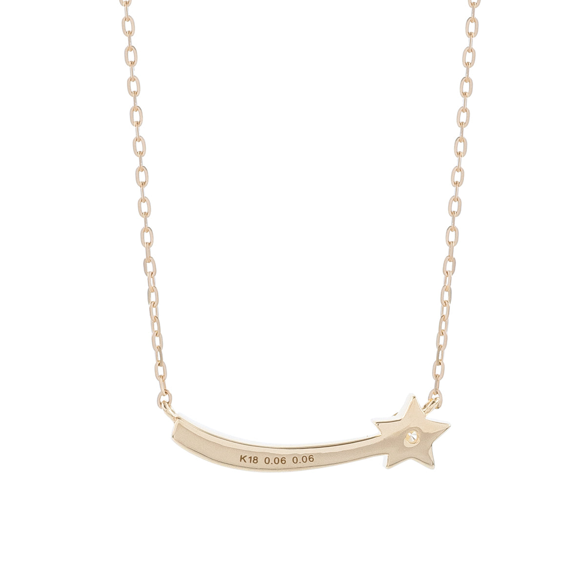 ダイヤモンド K18ネックレス(計0.12カラット/スターモチーフ/シューティングスター/ブリリアントタイム/4月誕生石)《WPDD4142》