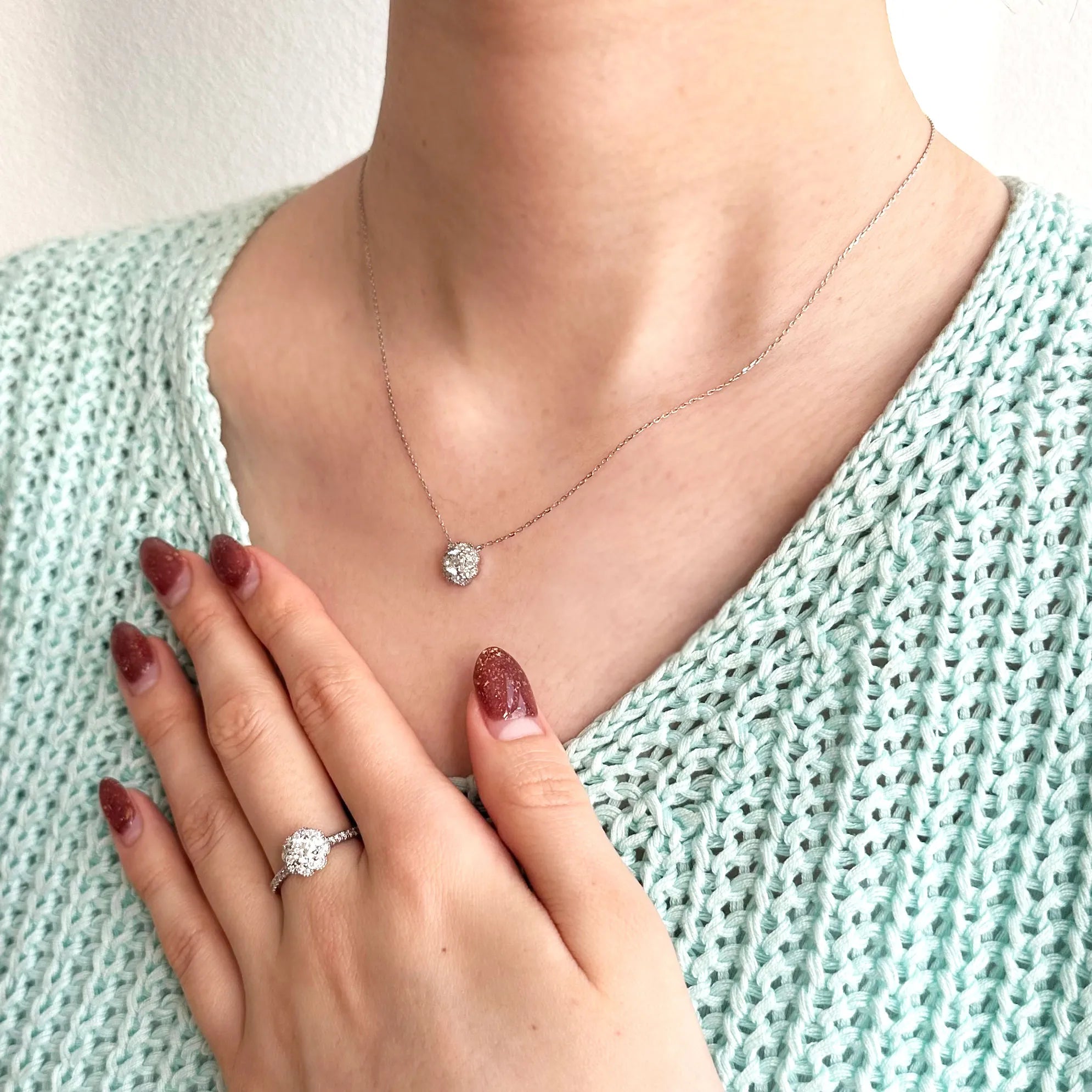 ダイヤモンド PTネックレス(0.3ctUP/ミル打ち/グレーディングレポート付)《WPDD4172》