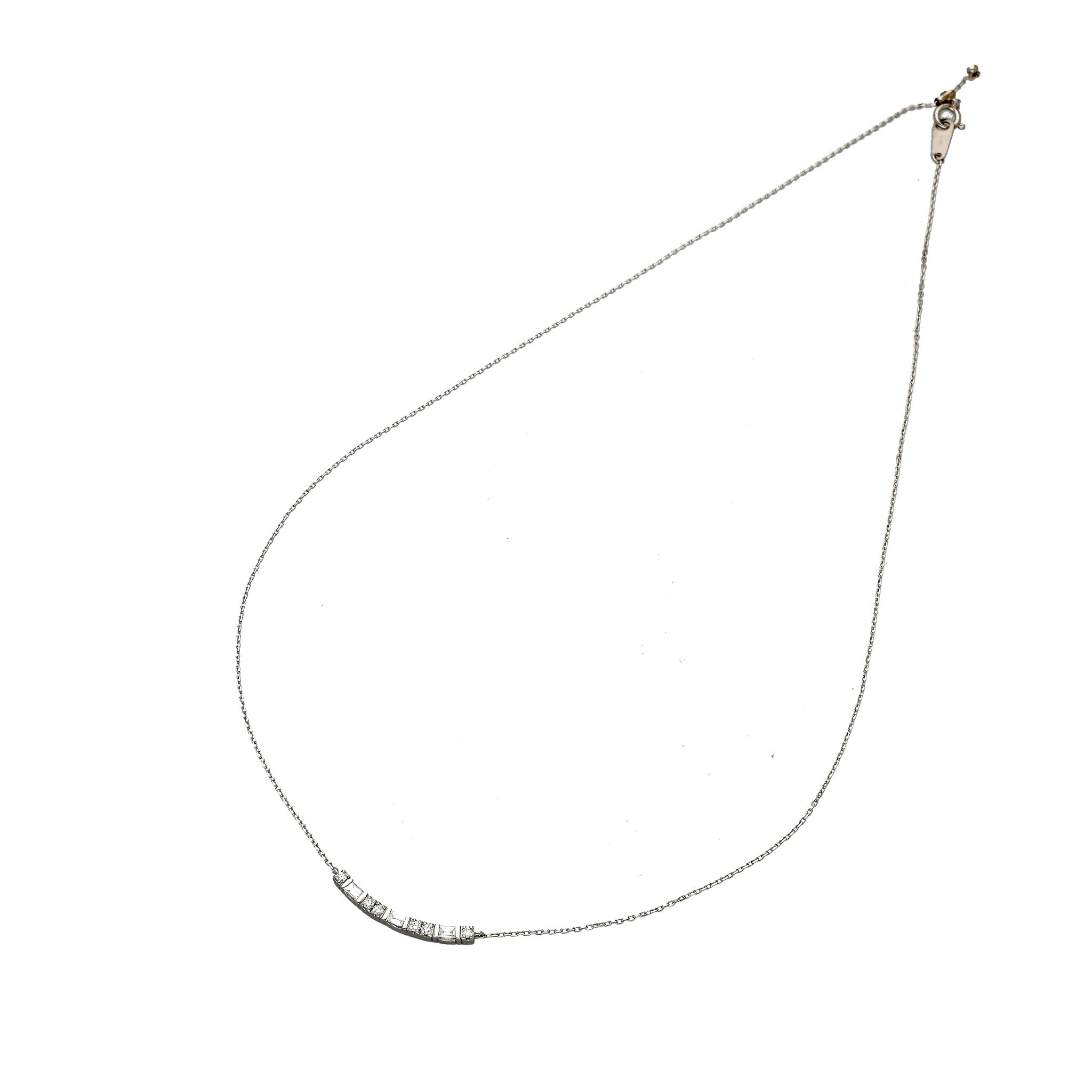 ダイヤモンド プラチナネックレス(バケットカット/ストレート/4月誕生石)《WPDD4205》