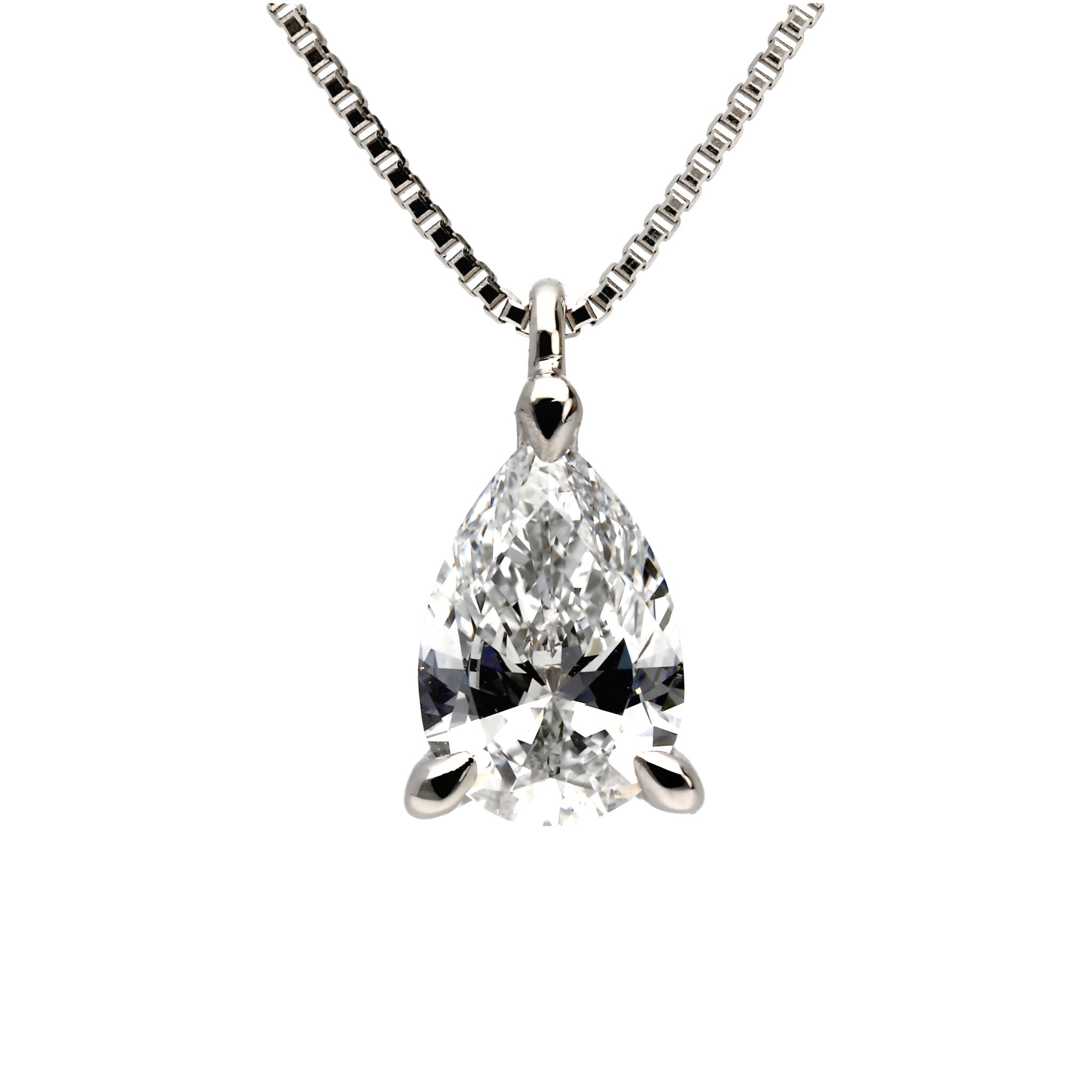 ダイヤモンド プラチナネックレス(ペアシェイプ/4月誕生石/GIAグレーディングレポート付き)《WPDD4255》