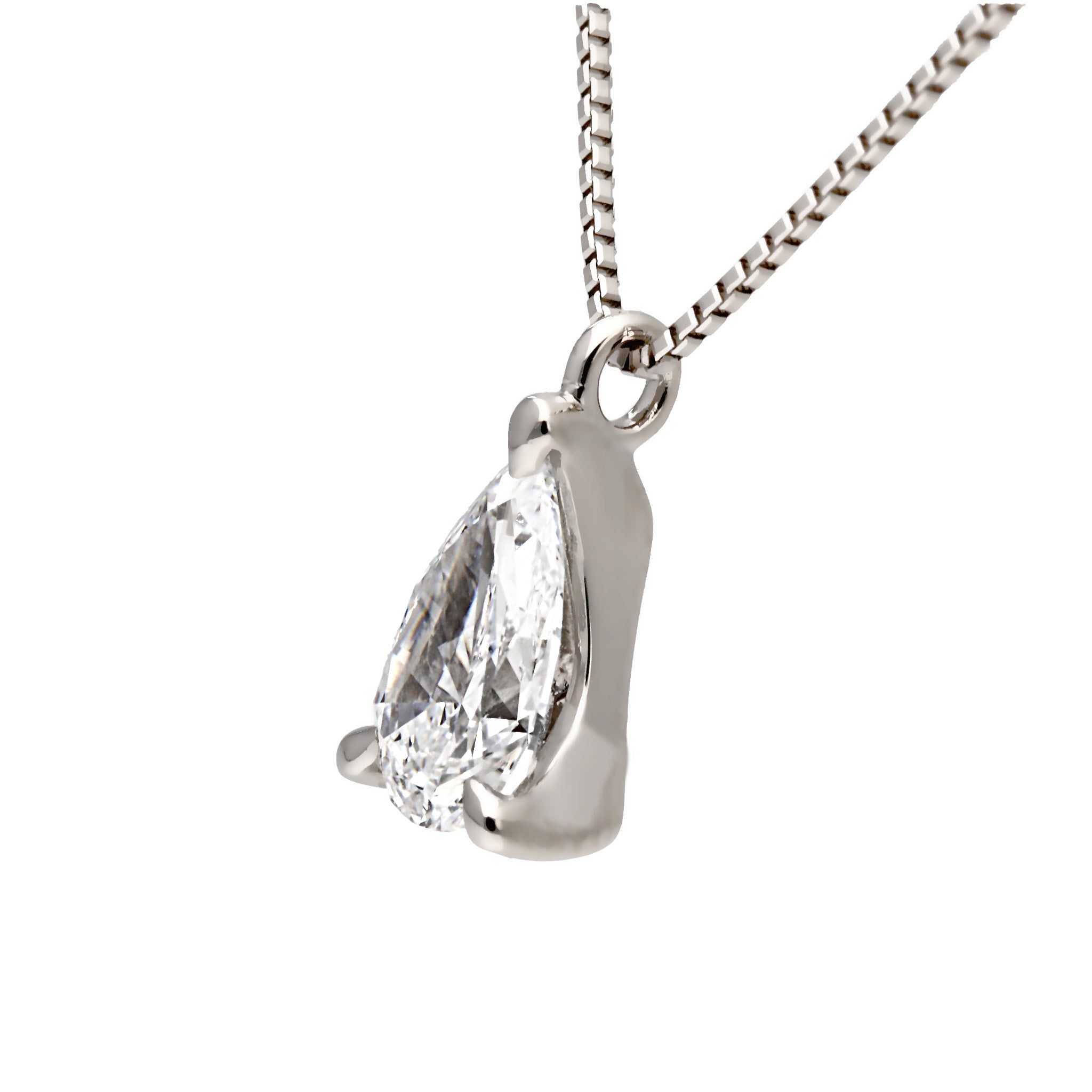 ダイヤモンド プラチナネックレス(ペアシェイプ/4月誕生石/GIAグレーディングレポート付き)《WPDD4255》