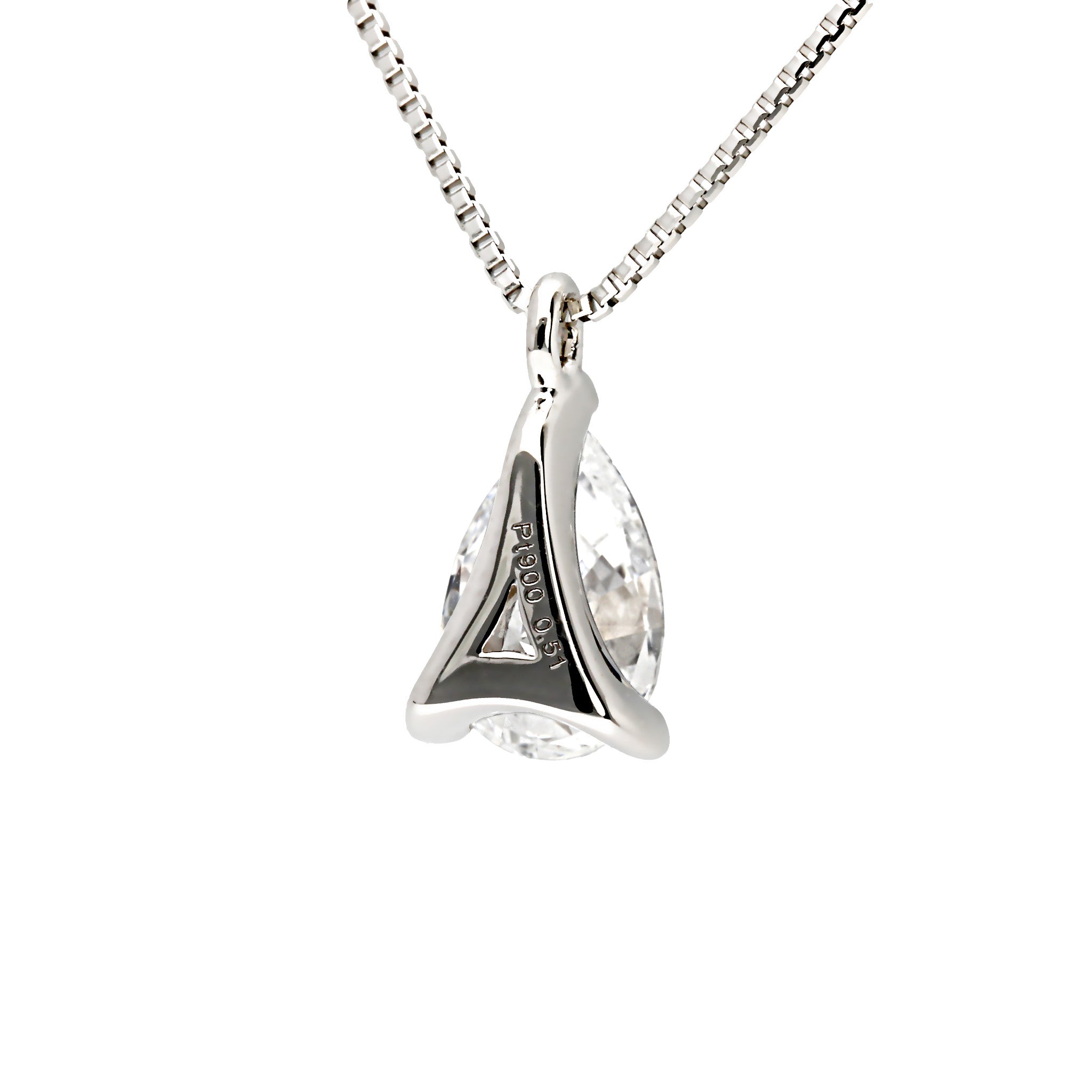 ダイヤモンド プラチナネックレス(ペアシェイプ/4月誕生石/GIAグレーディングレポート付き)《WPDD4255》