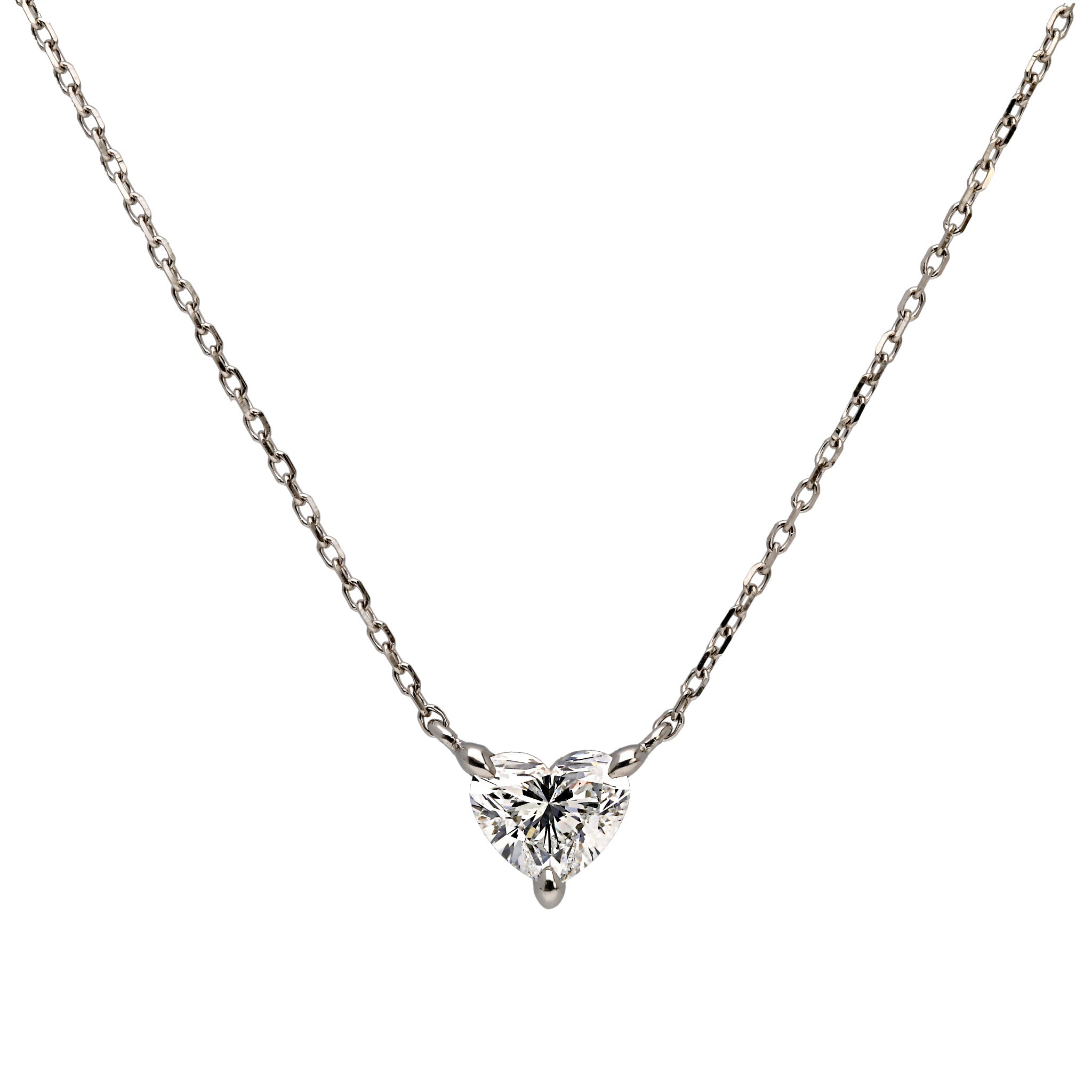 ダイヤモンド プラチナネックレス(ハートシェイプ/4月誕生石/グレーディングレポート付き)《WPDD4256》