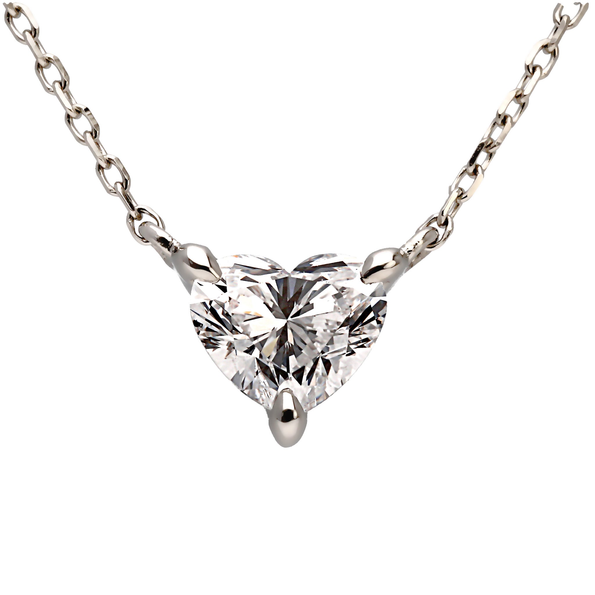 ダイヤモンド プラチナネックレス(ハートシェイプ/4月誕生石/グレーディングレポート付き)《WPDD4256》